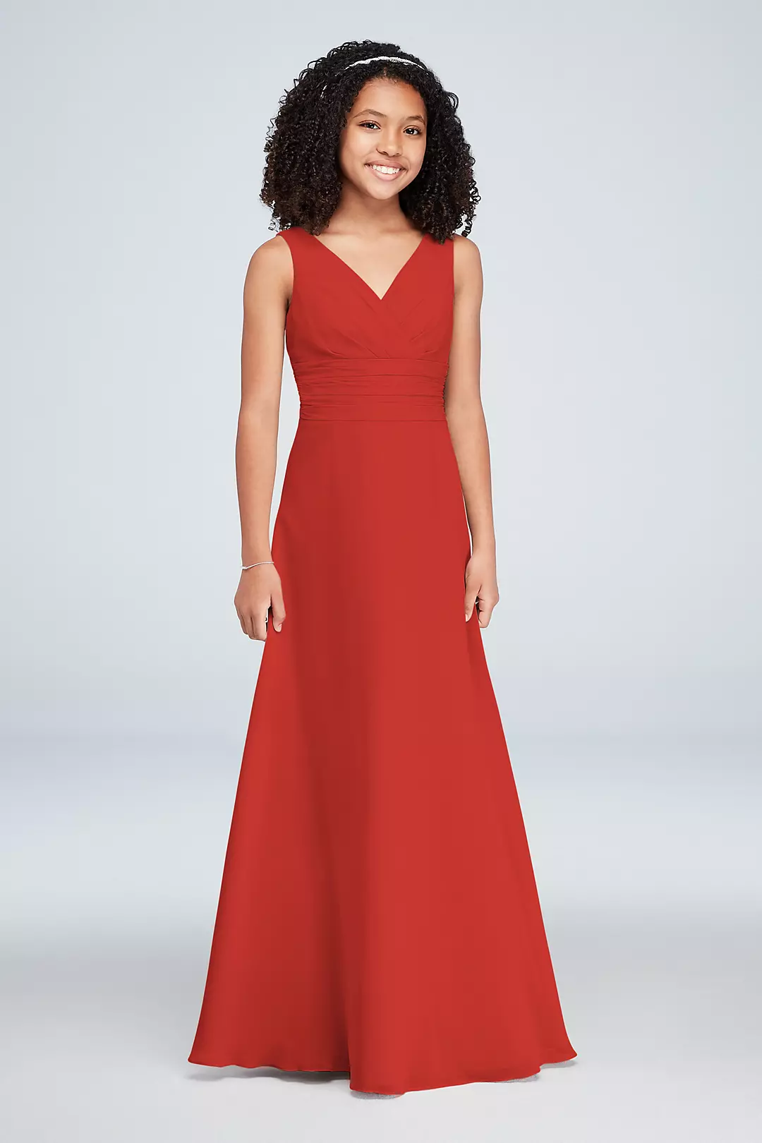 Chiffon Surplice Tank Junior Bridesmaid Dress - Image 24