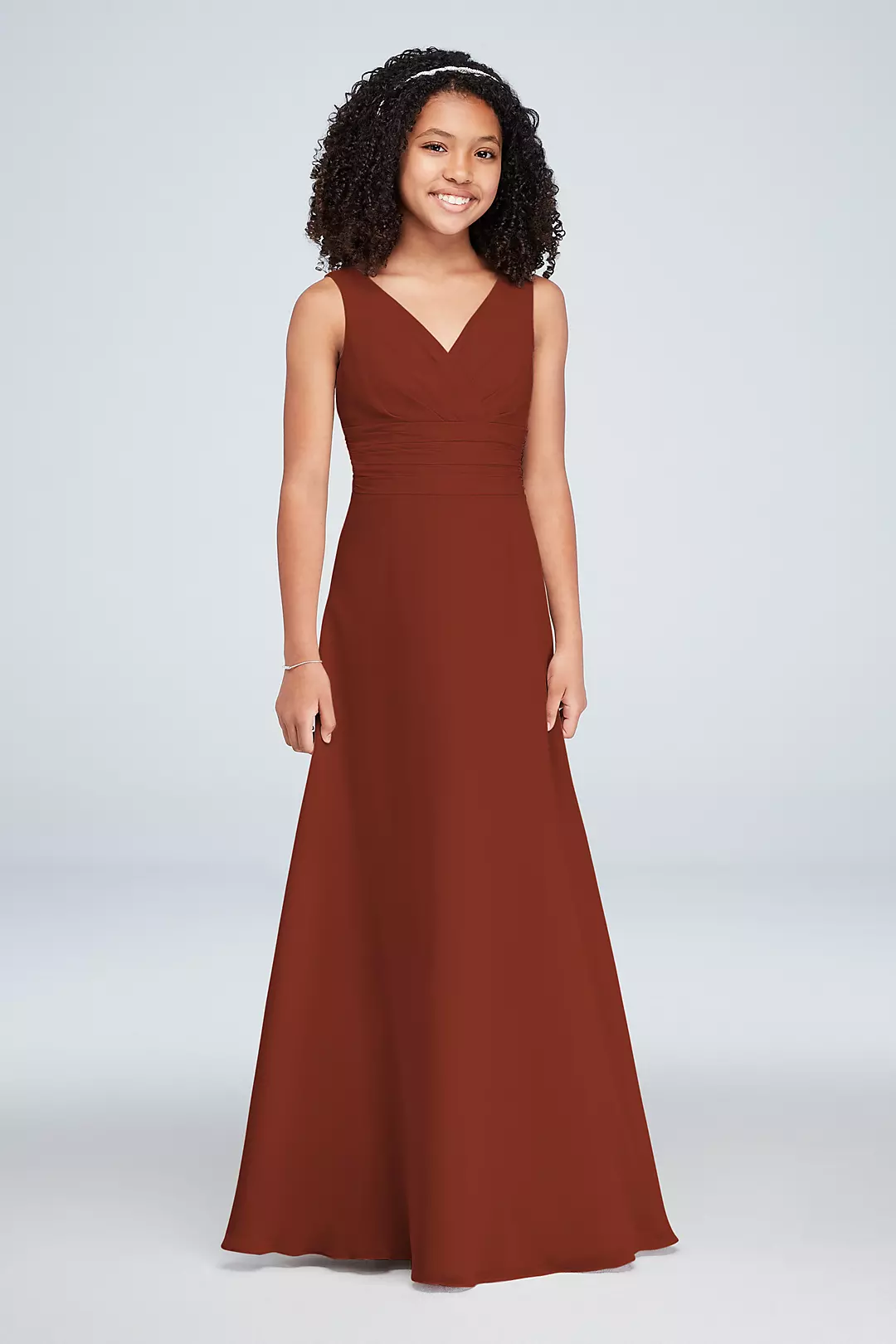 Chiffon Surplice Tank Junior Bridesmaid Dress - Image 28