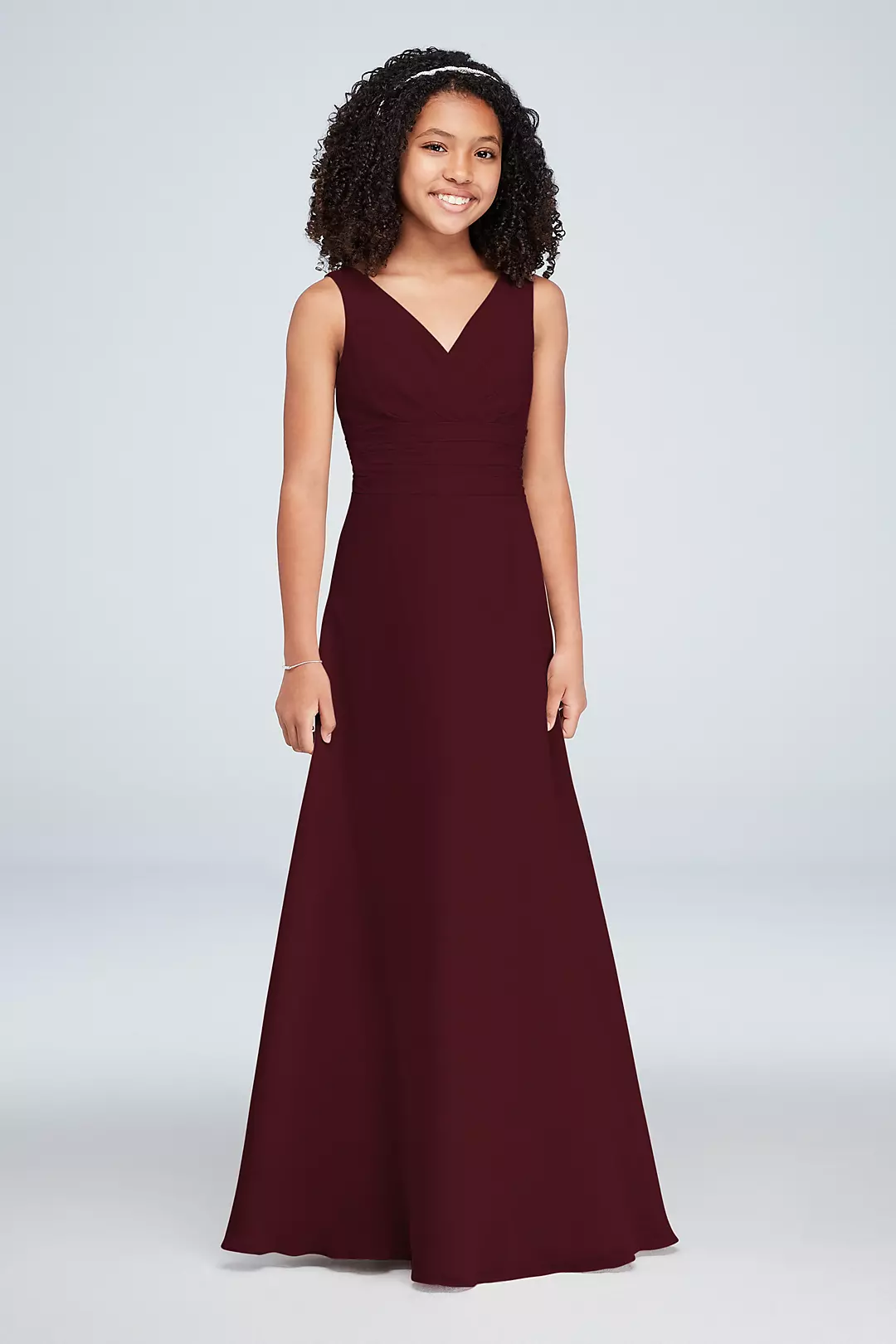 Chiffon Surplice Tank Junior Bridesmaid Dress - Image 33