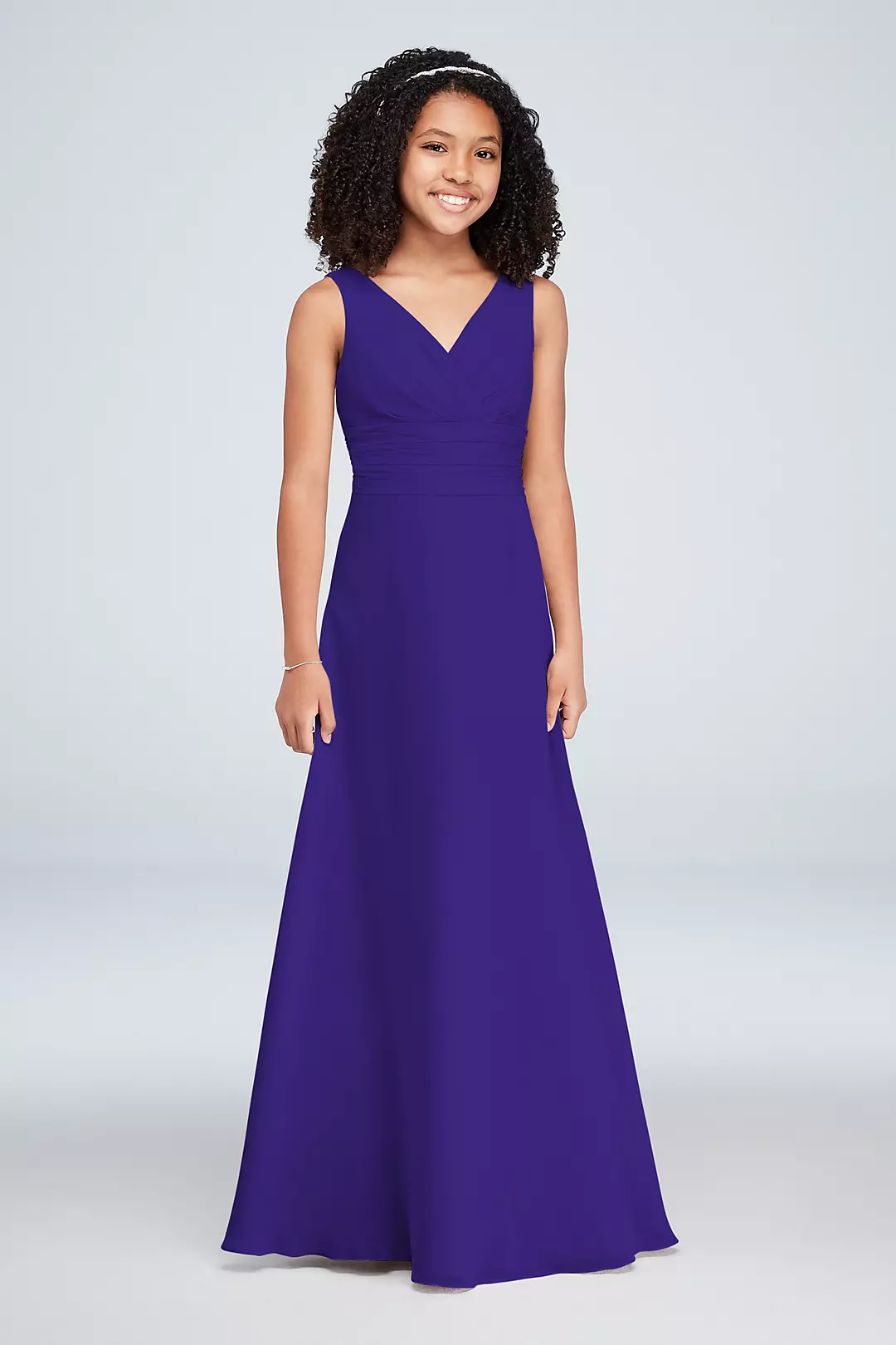Chiffon Surplice Tank Junior Bridesmaid Dress - Image 36