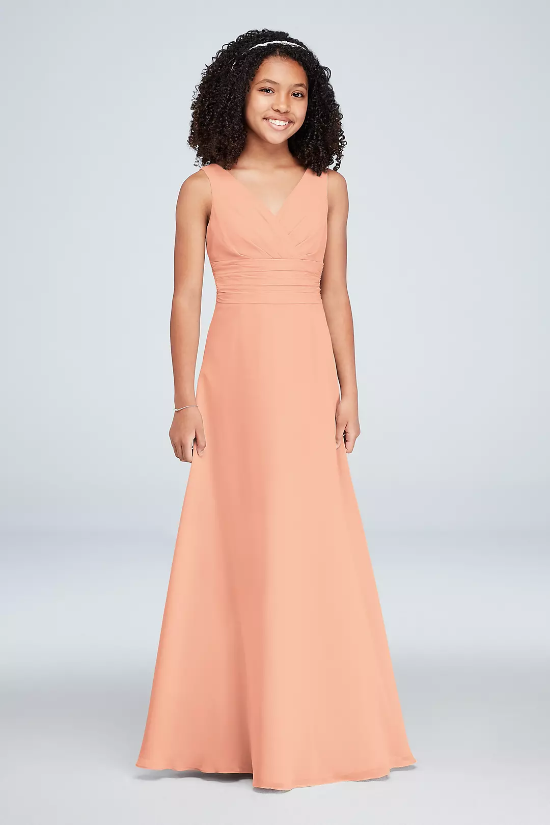 Chiffon Surplice Tank Junior Bridesmaid Dress - Image 40
