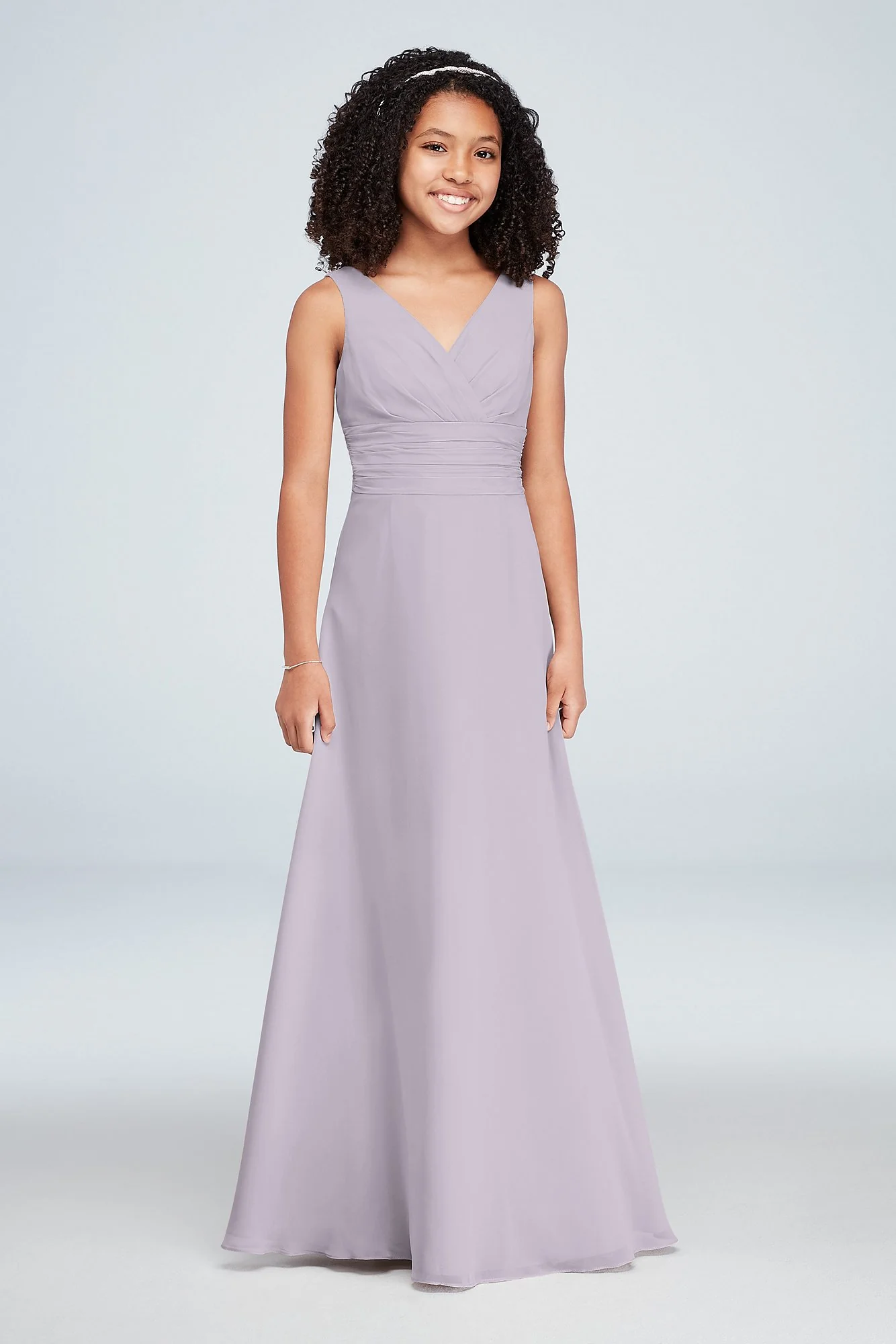 Chiffon Surplice Tank Junior Bridesmaid Dress - Image 6