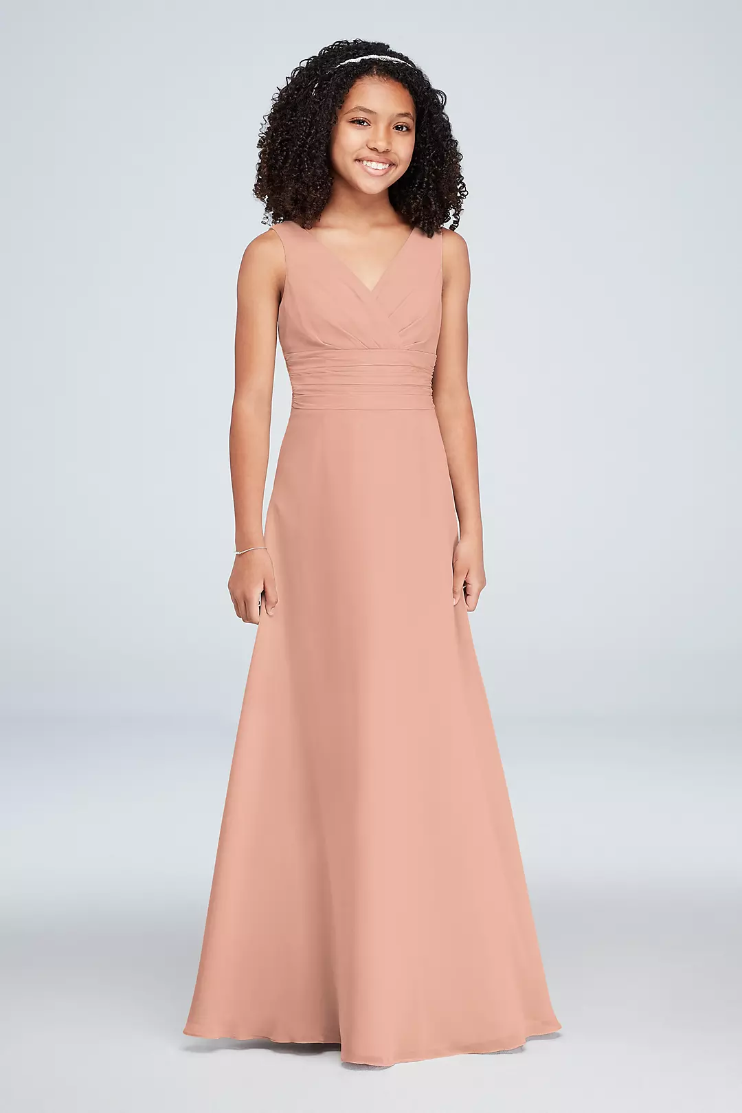 Chiffon Surplice Tank Junior Bridesmaid Dress - Image 60