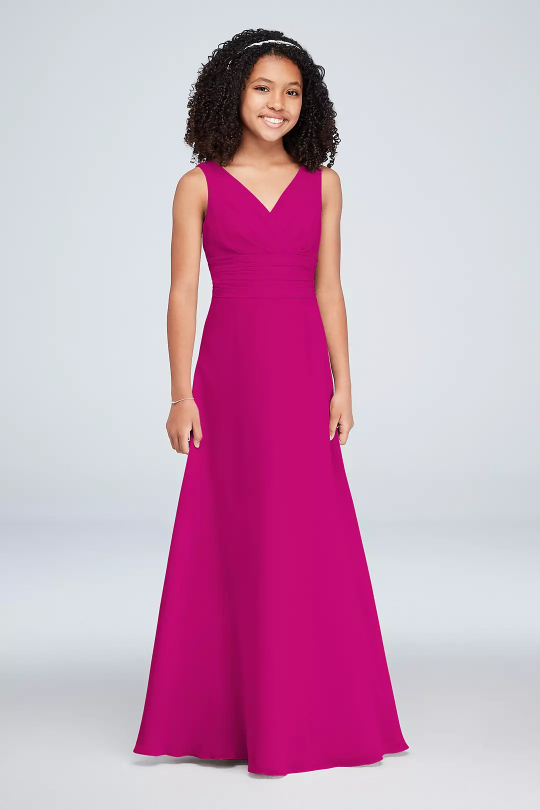 Chiffon Surplice Tank Junior Bridesmaid Dress - Image 63