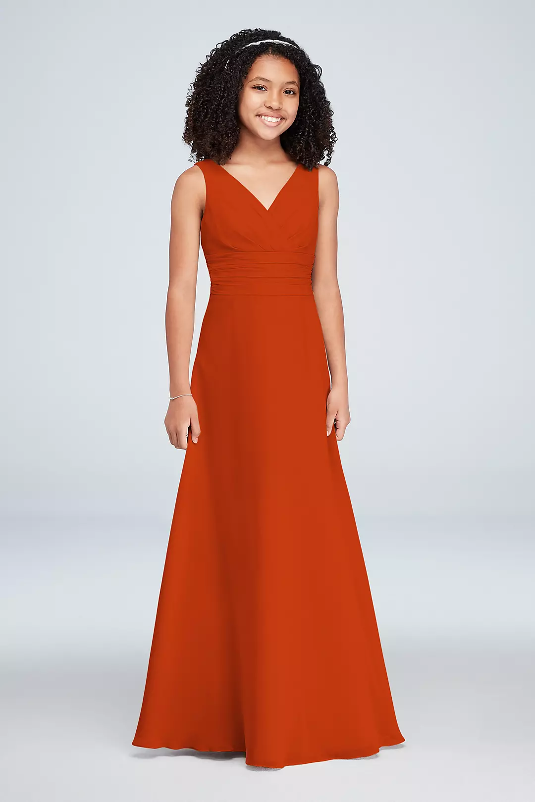 Chiffon Surplice Tank Junior Bridesmaid Dress - Image 67