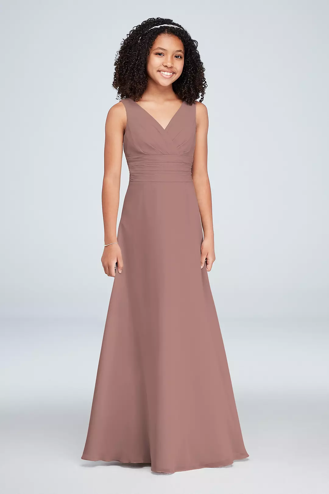 Chiffon Surplice Tank Junior Bridesmaid Dress - Image 75
