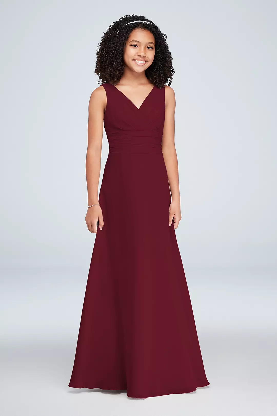 Chiffon Surplice Tank Junior Bridesmaid Dress - Image 76