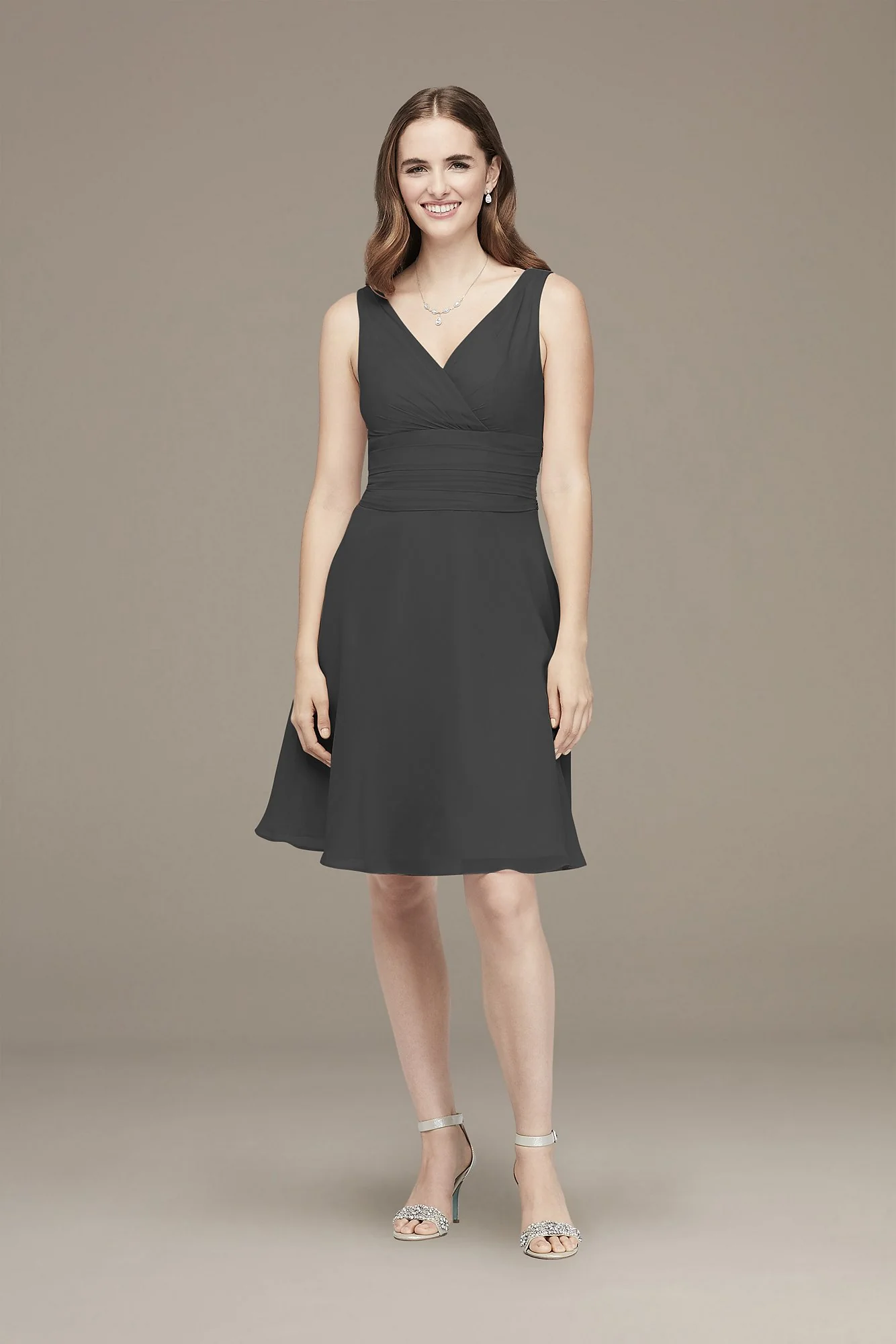Surplice Tank Short Chiffon Bridesmaid Dress - Image 10