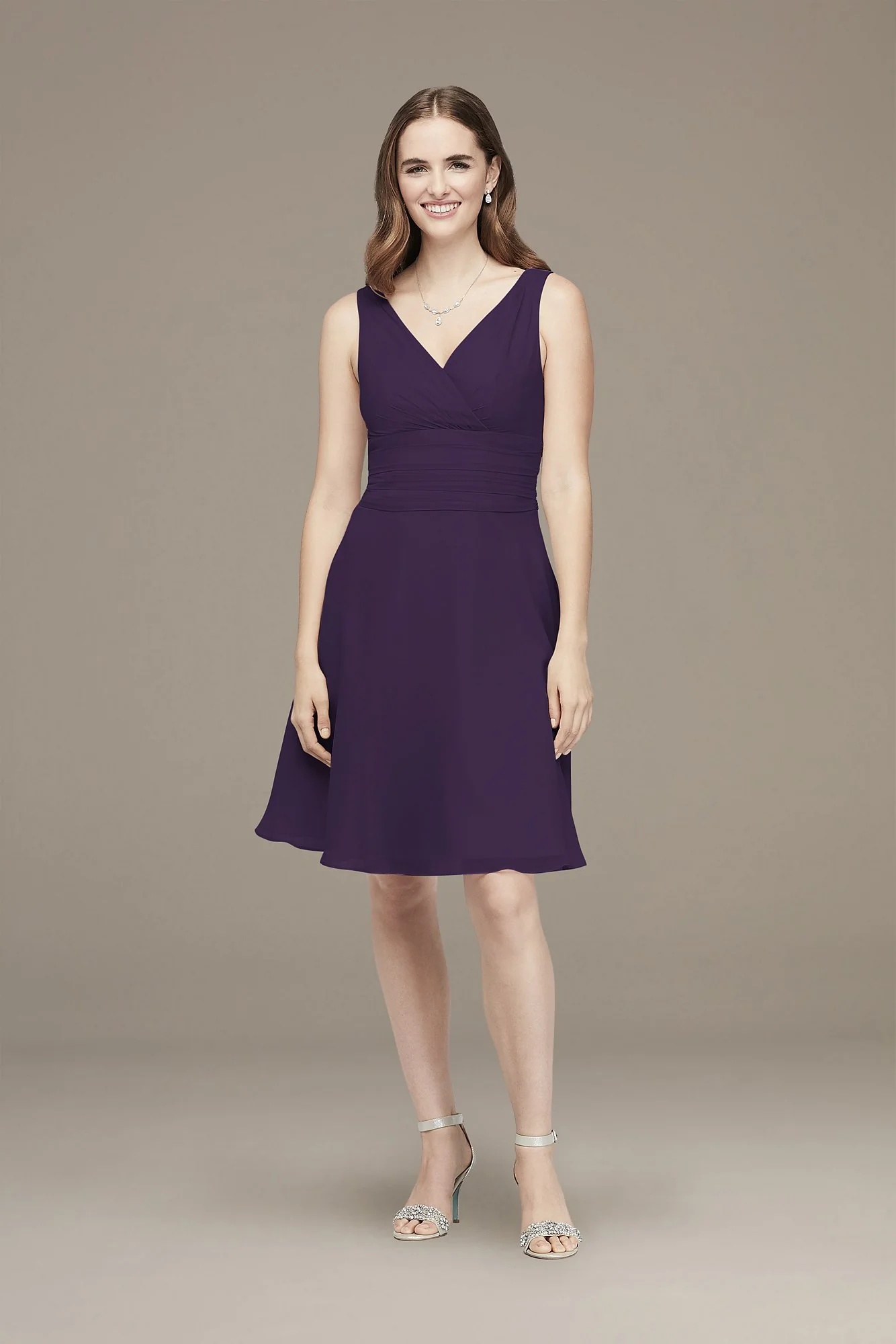 Surplice Tank Short Chiffon Bridesmaid Dress - Image 12