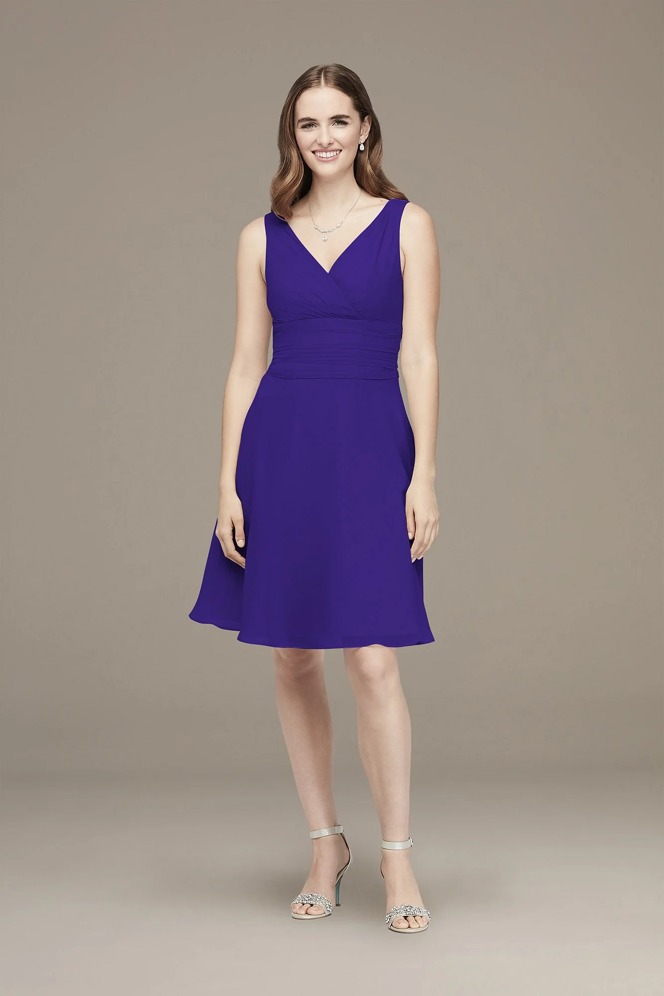 Surplice Tank Short Chiffon Bridesmaid Dress - Image 16