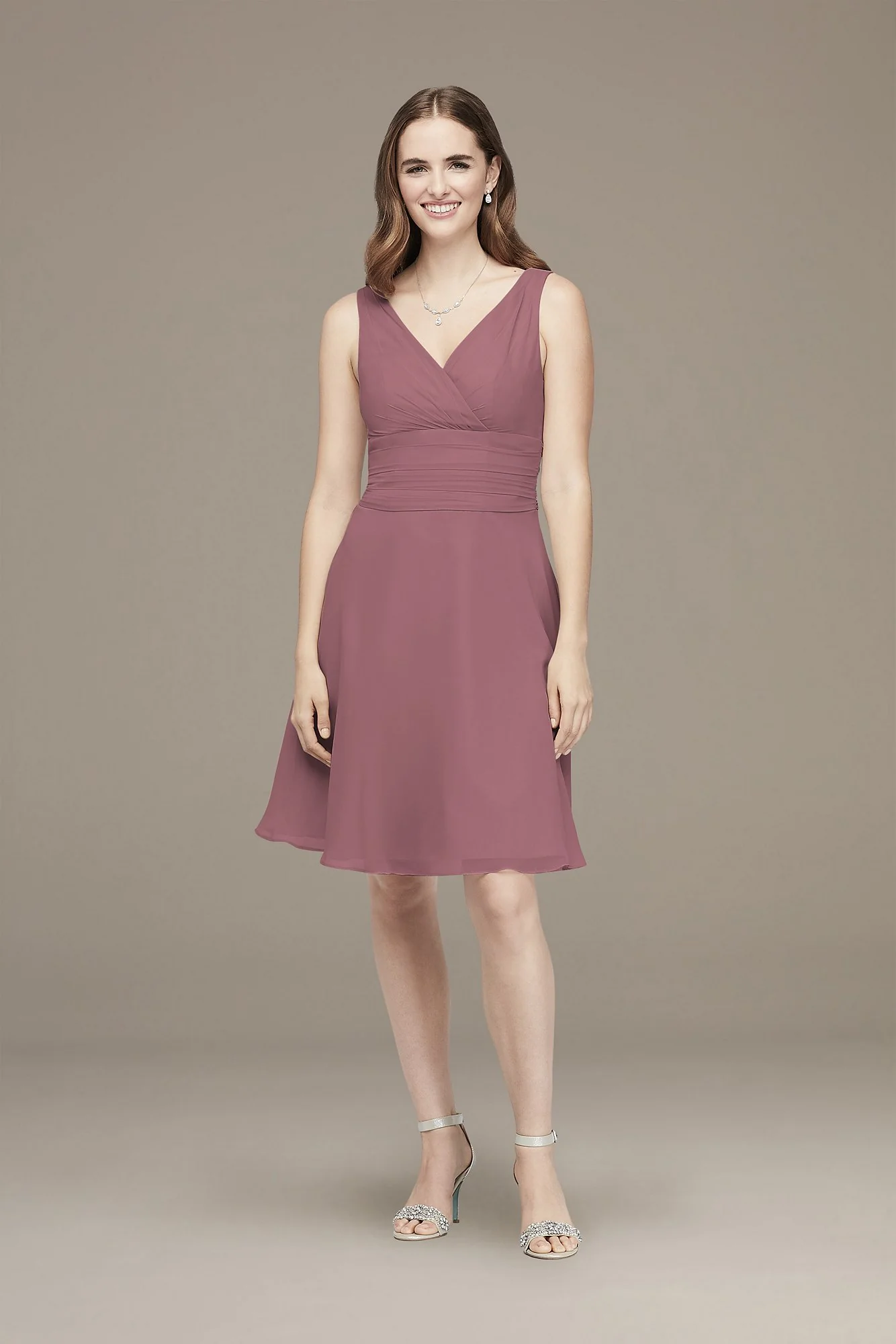 Surplice Tank Short Chiffon Bridesmaid Dress - Image 17