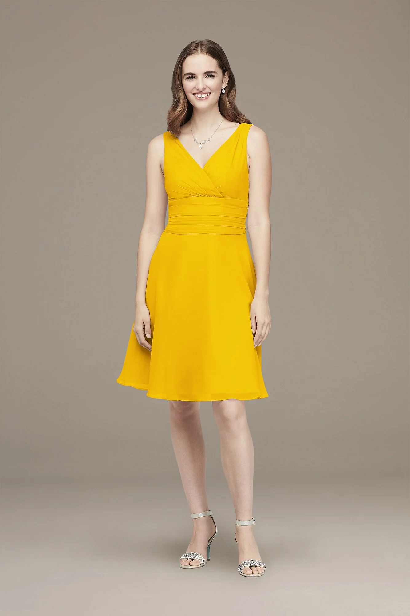 Surplice Tank Short Chiffon Bridesmaid Dress - Image 19