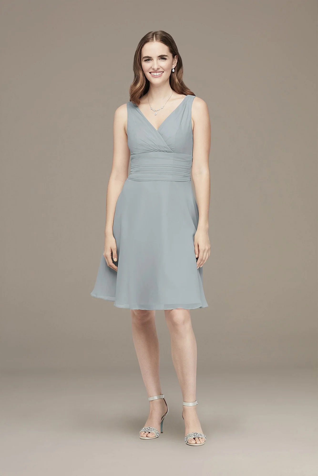 Surplice Tank Short Chiffon Bridesmaid Dress - Image 20