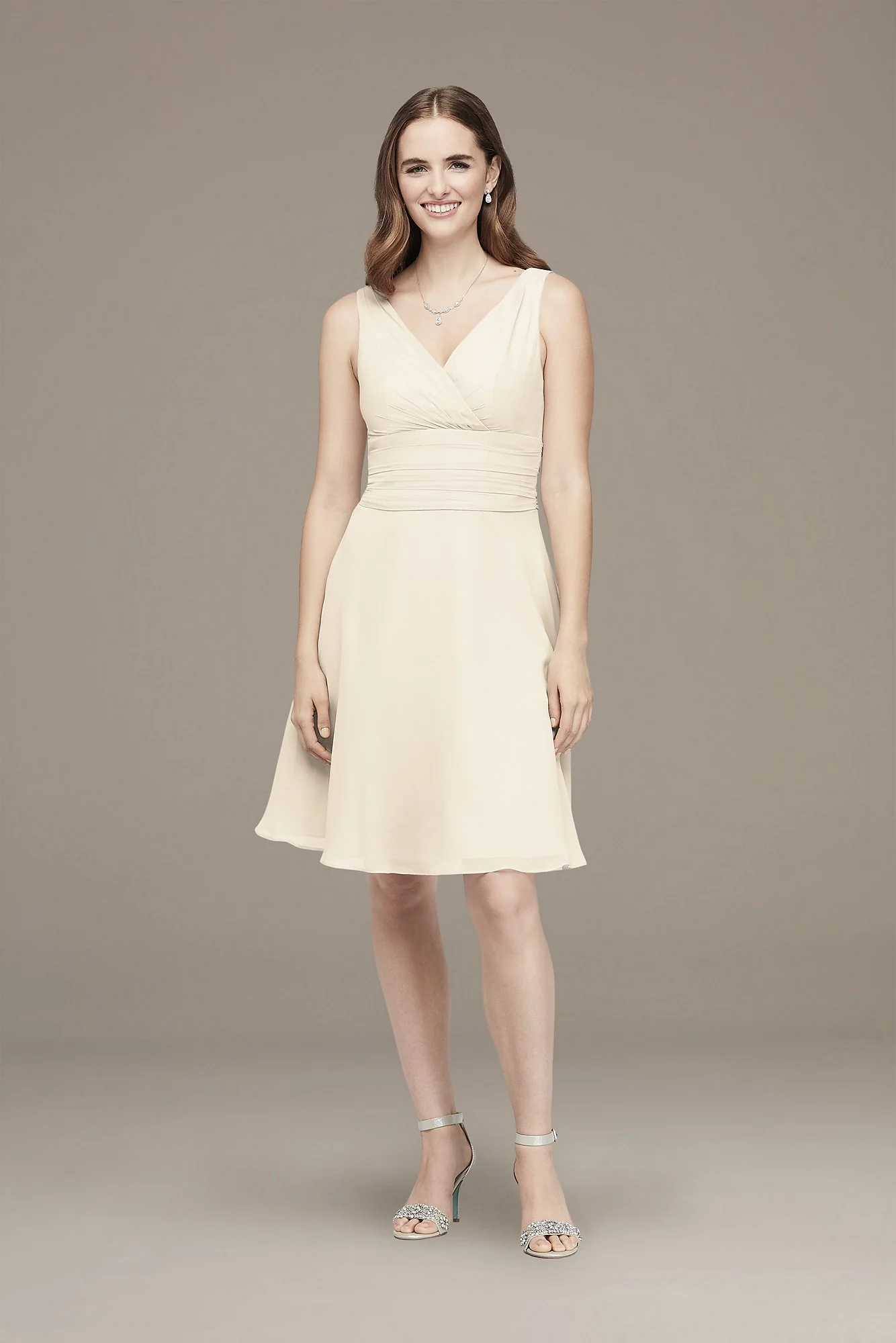 Surplice Tank Short Chiffon Bridesmaid Dress - Image 21