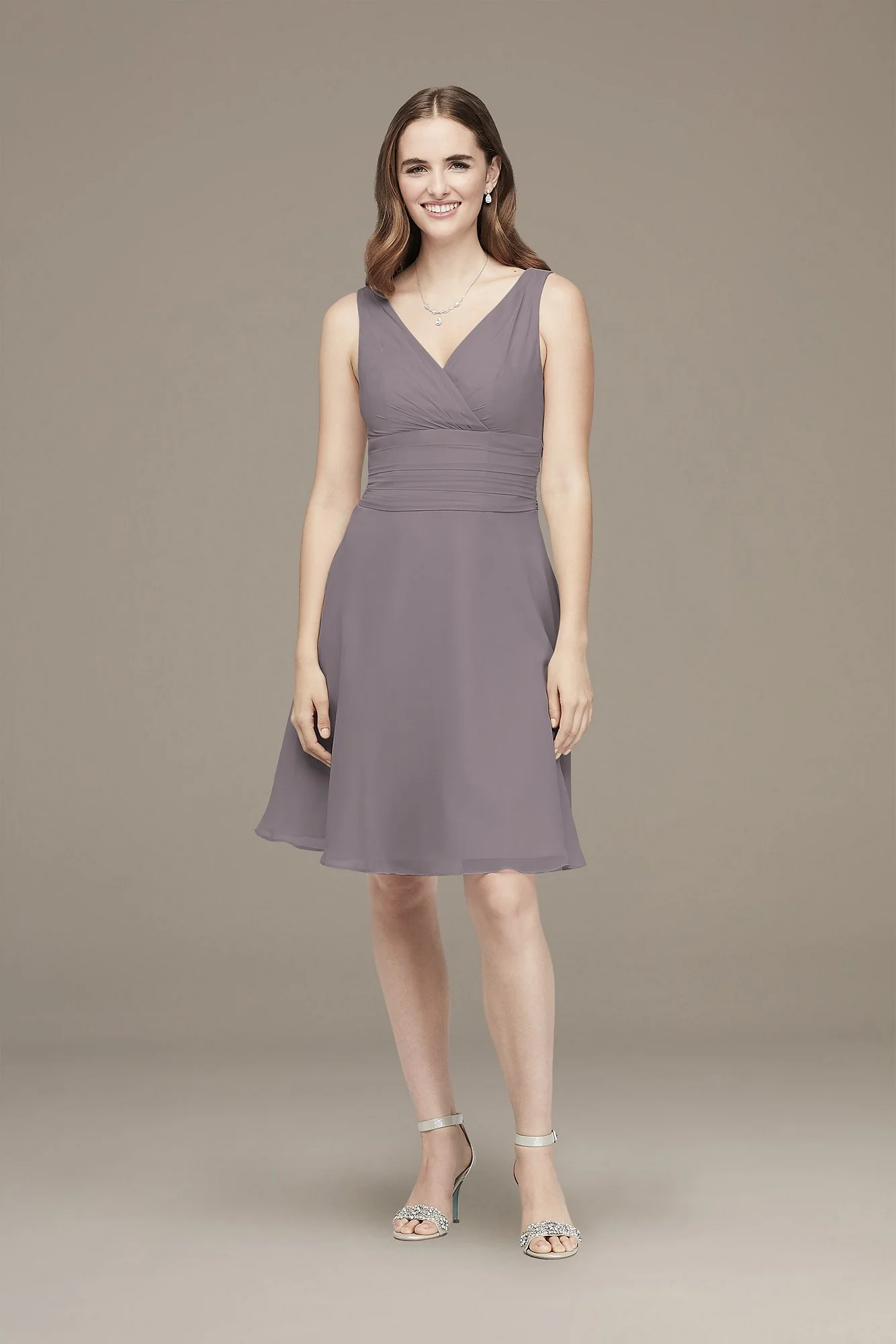 Surplice Tank Short Chiffon Bridesmaid Dress - Image 23