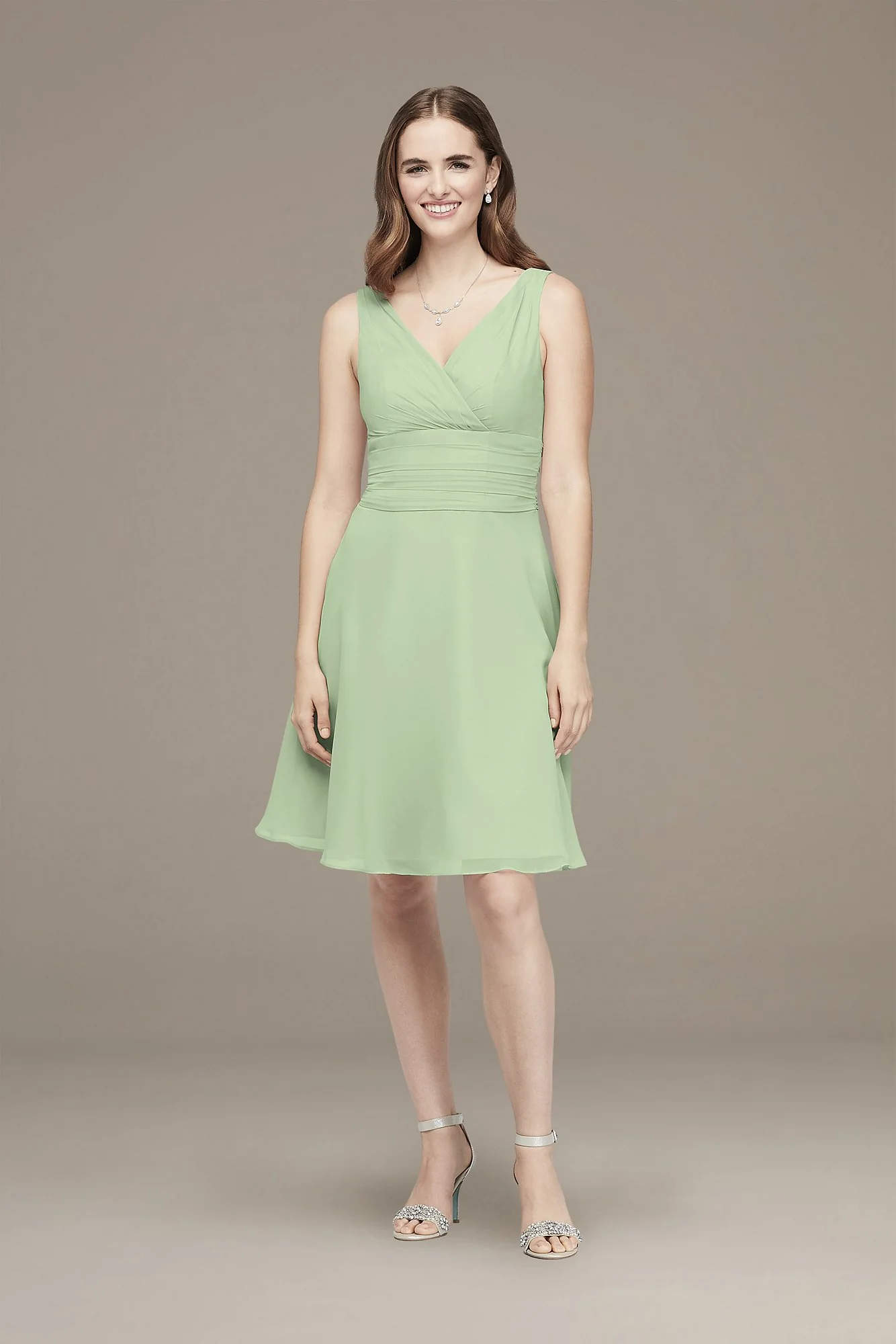 Surplice Tank Short Chiffon Bridesmaid Dress - Image 24