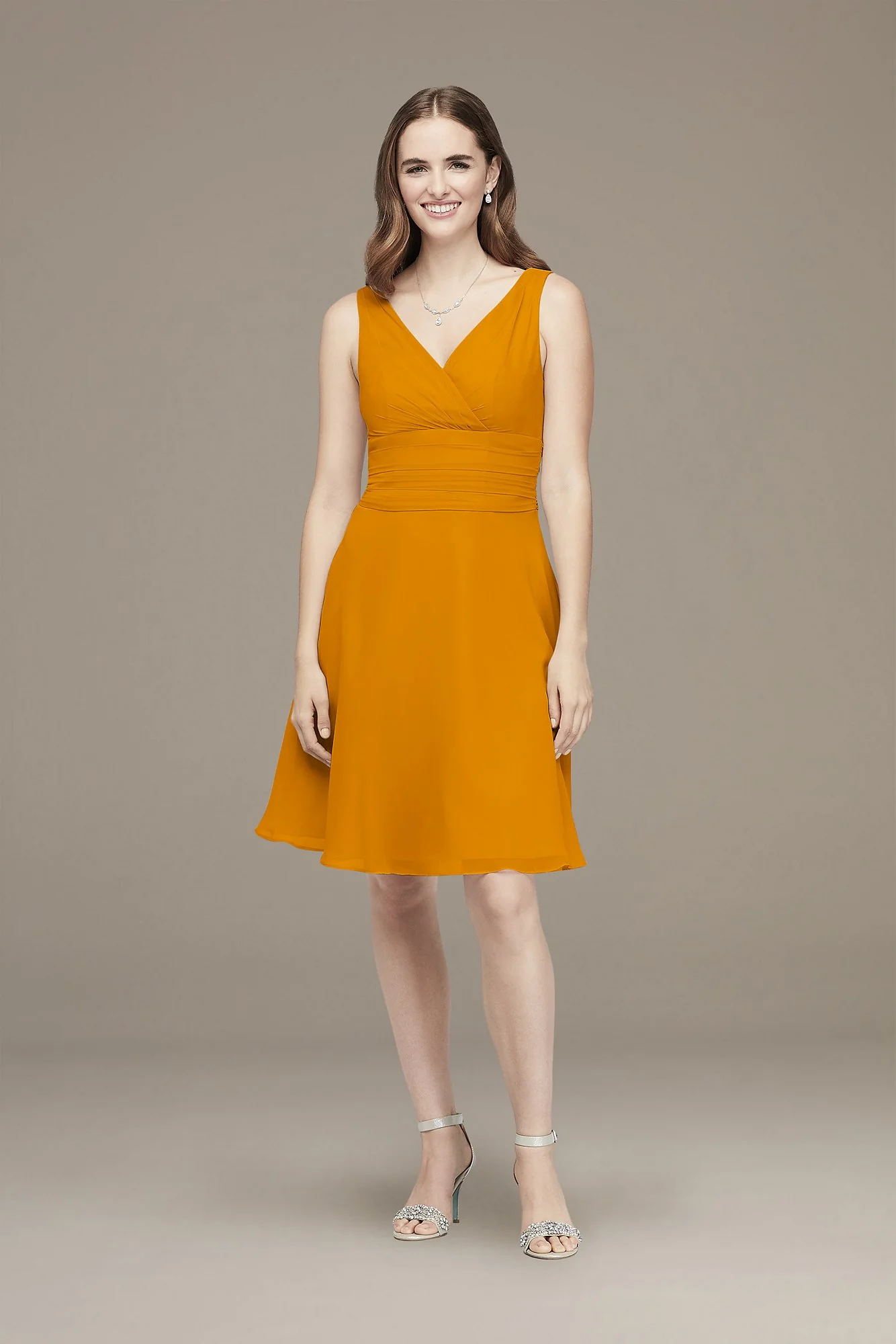 Surplice Tank Short Chiffon Bridesmaid Dress - Image 25