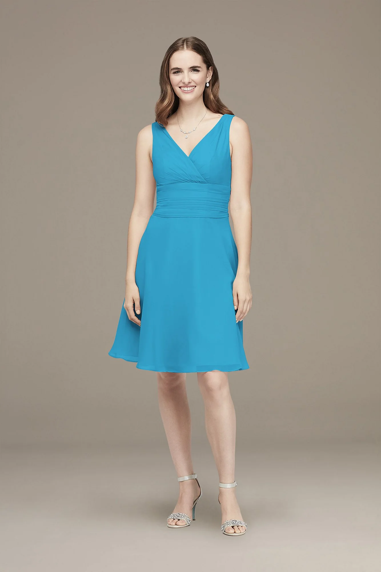 Surplice Tank Short Chiffon Bridesmaid Dress - Image 27