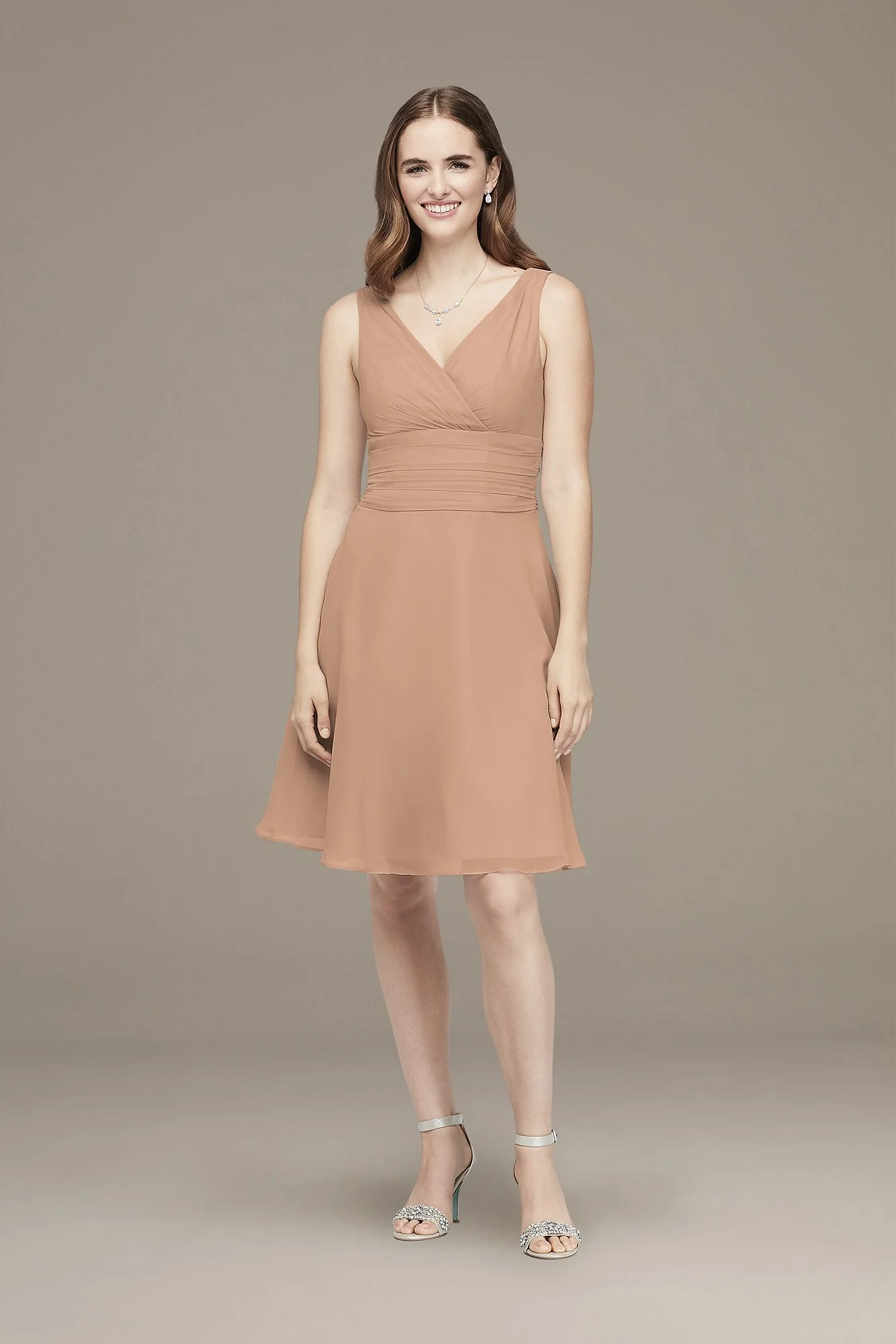 Surplice Tank Short Chiffon Bridesmaid Dress - Image 28
