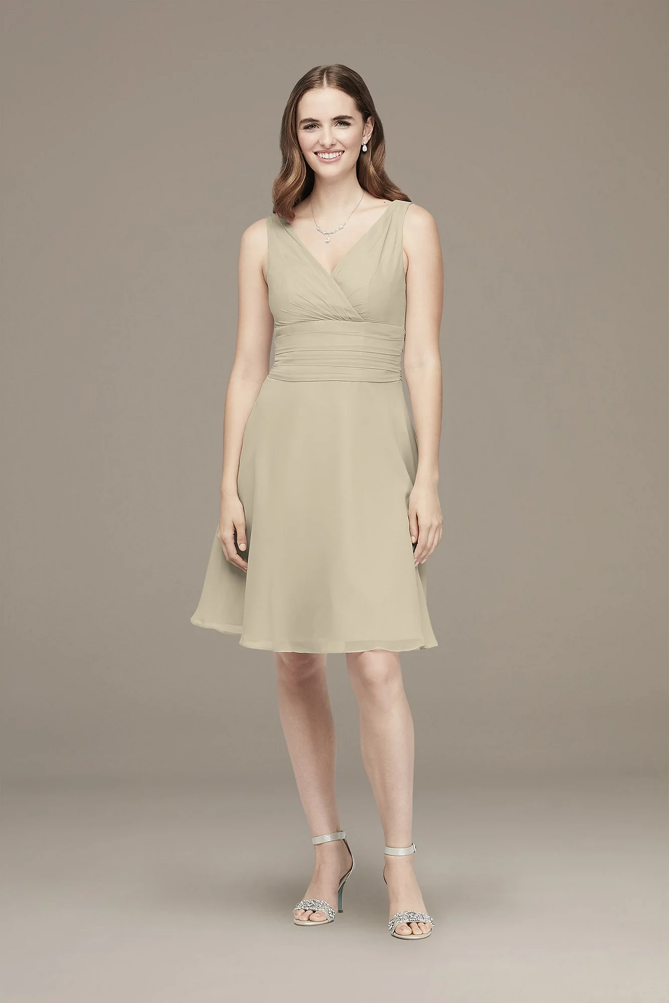 Surplice Tank Short Chiffon Bridesmaid Dress - Image 29