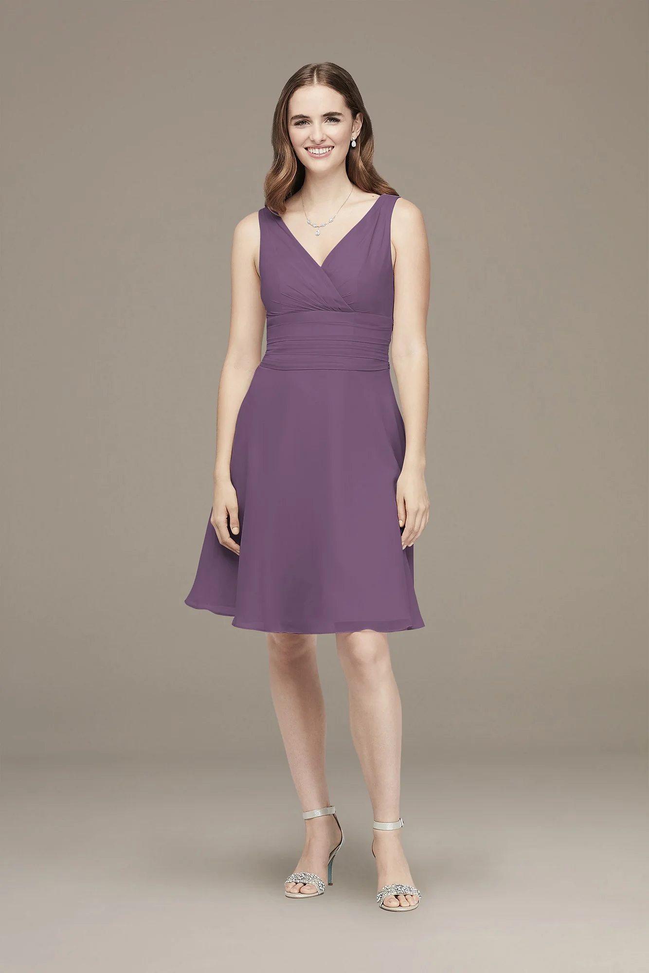Surplice Tank Short Chiffon Bridesmaid Dress - Image 30