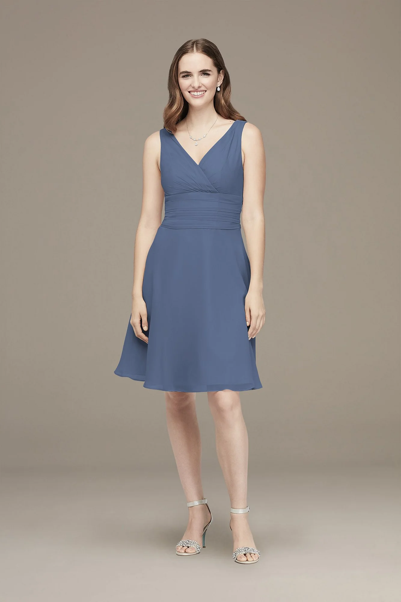 Surplice Tank Short Chiffon Bridesmaid Dress - Image 33