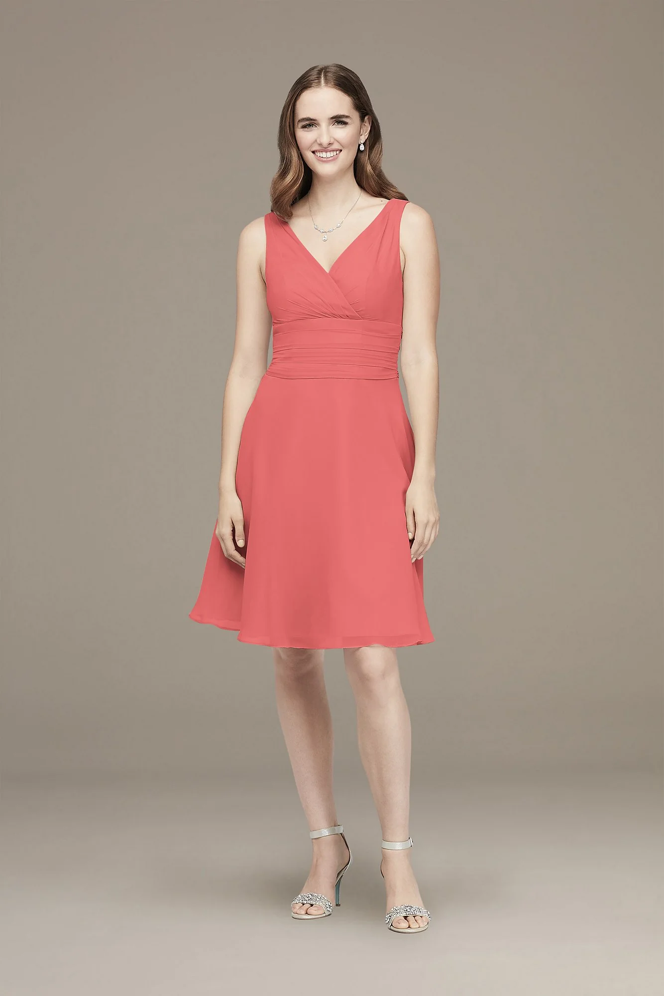 Surplice Tank Short Chiffon Bridesmaid Dress - Image 35