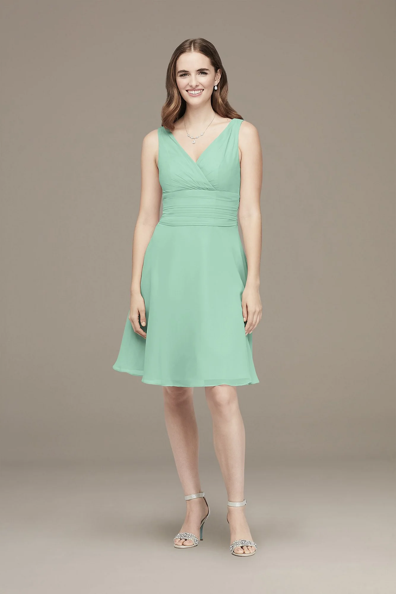 Surplice Tank Short Chiffon Bridesmaid Dress - Image 37