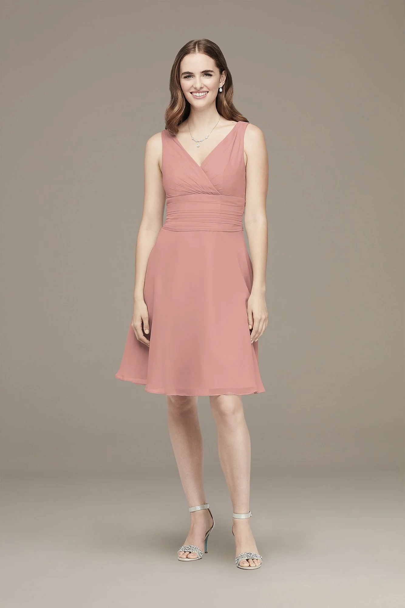 Surplice Tank Short Chiffon Bridesmaid Dress - Image 39
