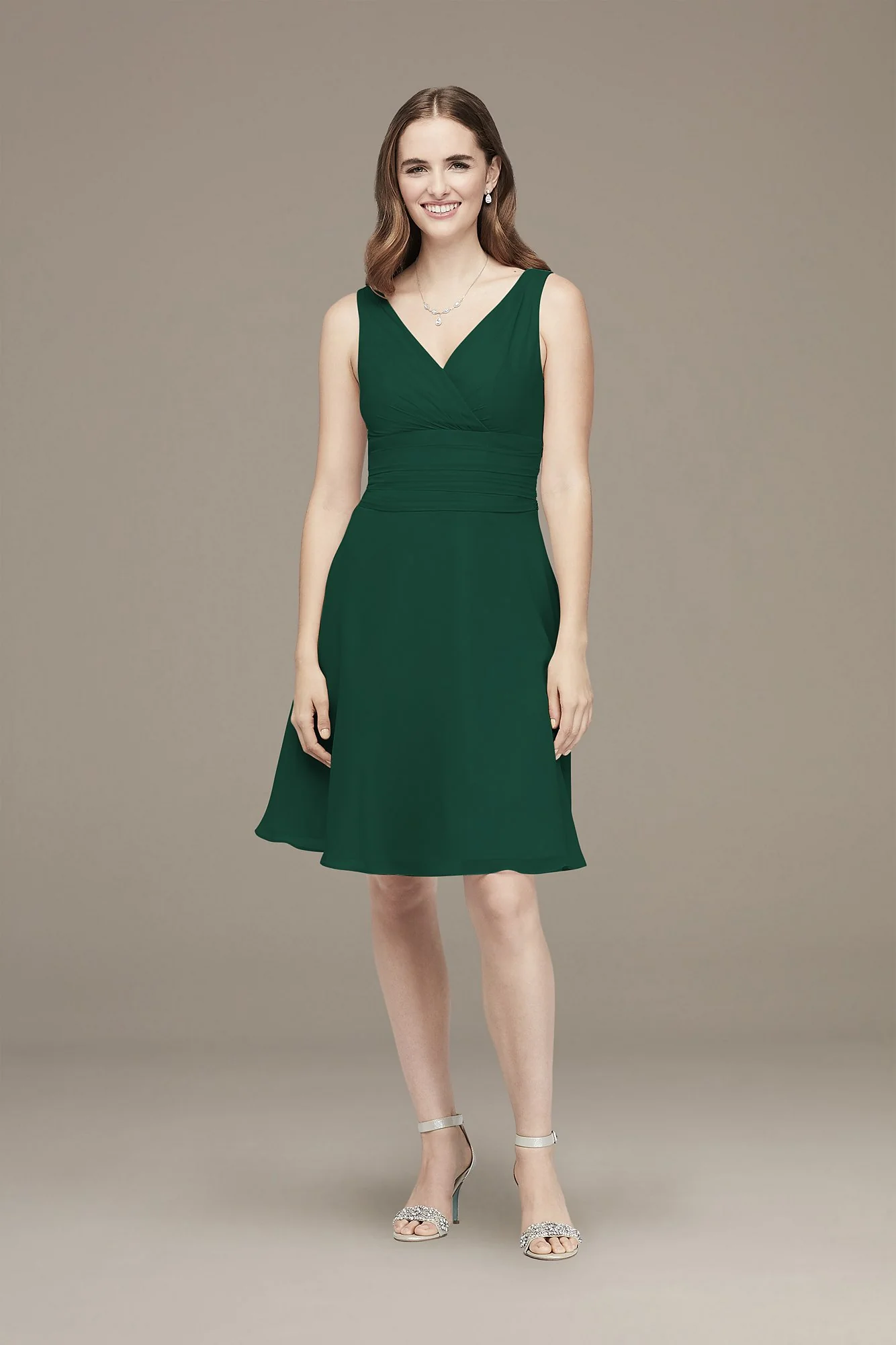 Surplice Tank Short Chiffon Bridesmaid Dress - Image 43