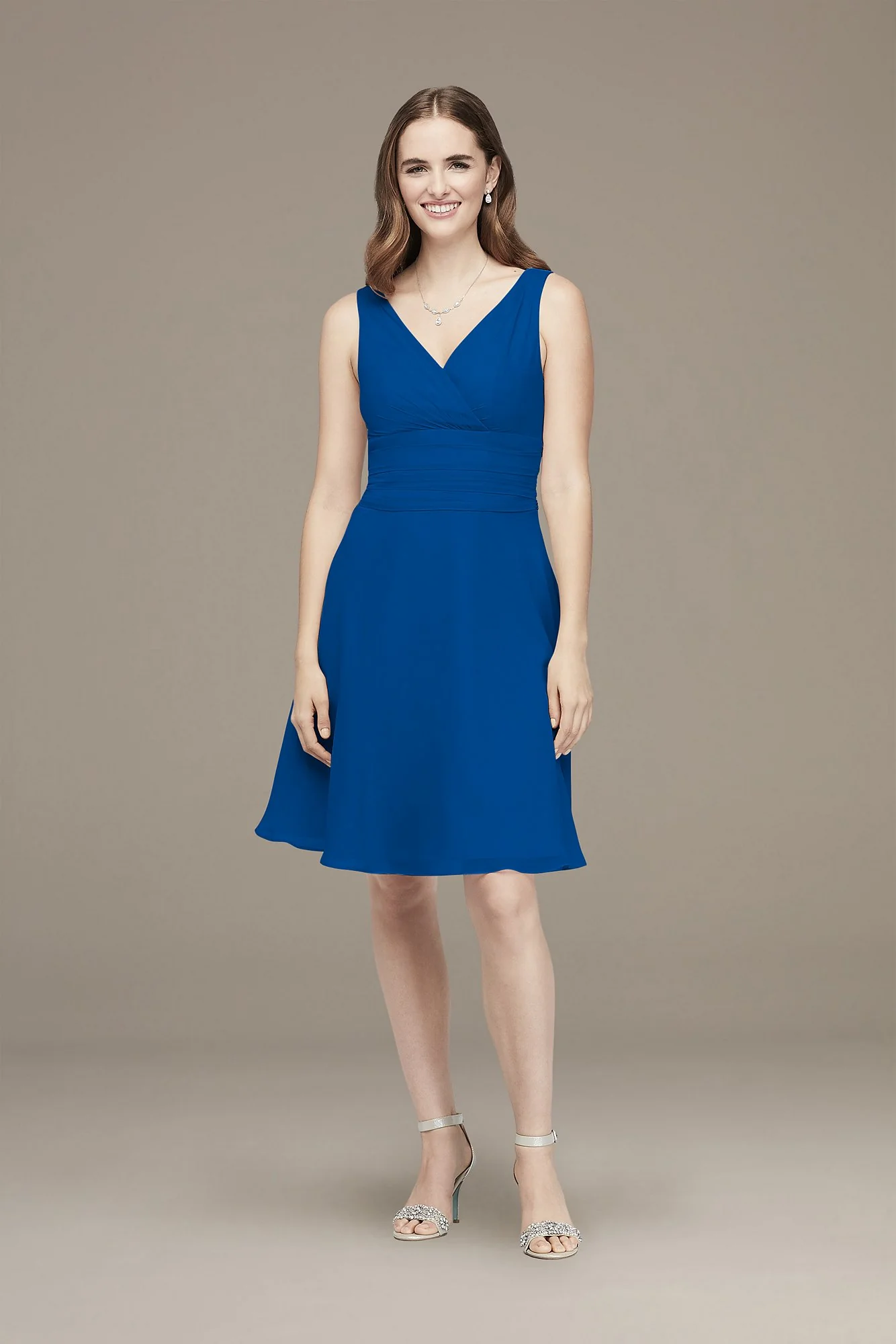Surplice Tank Short Chiffon Bridesmaid Dress - Image 46