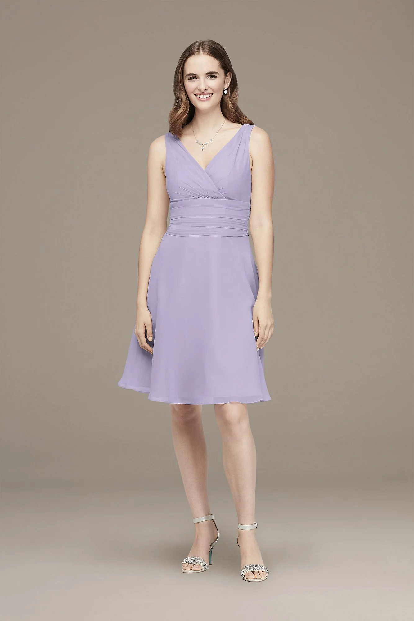 Surplice Tank Short Chiffon Bridesmaid Dress - Image 47