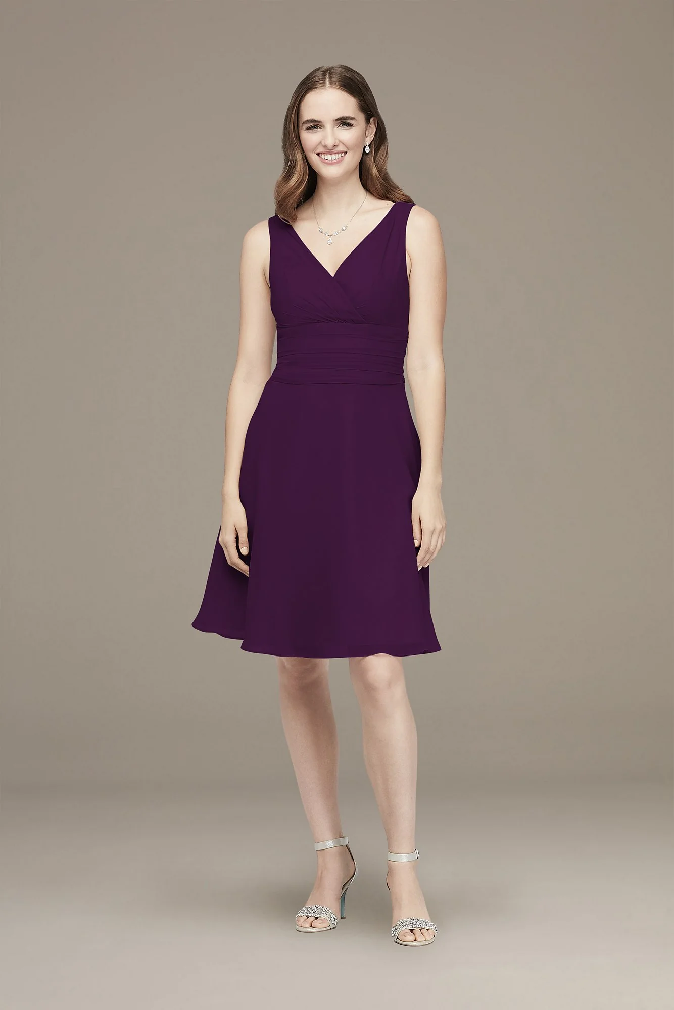 Surplice Tank Short Chiffon Bridesmaid Dress - Image 52
