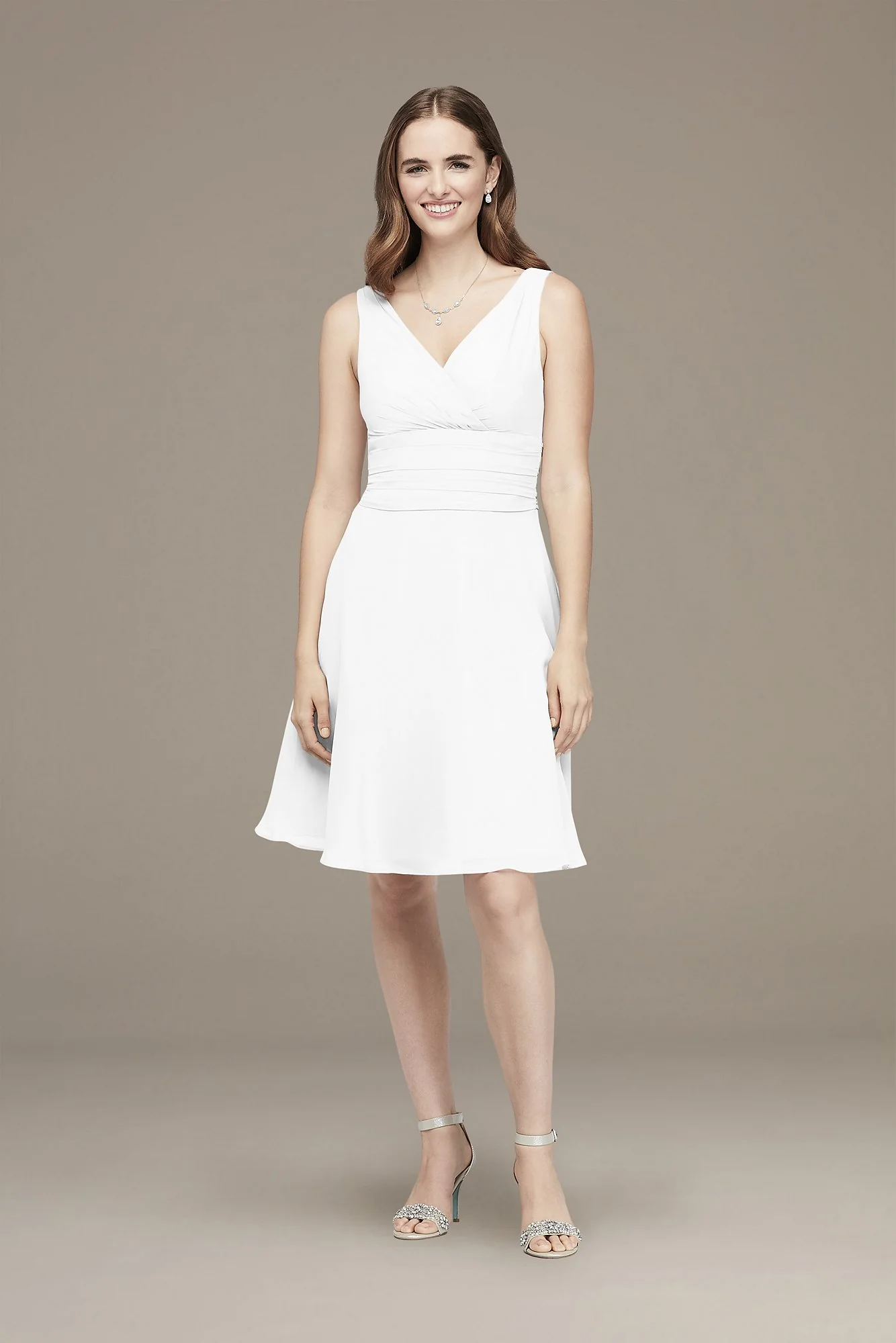 Surplice Tank Short Chiffon Bridesmaid Dress - Image 53