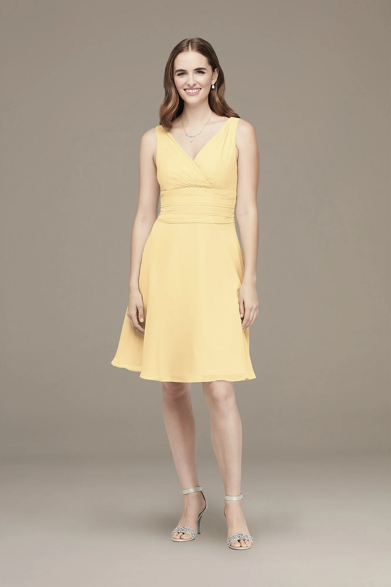Surplice Tank Short Chiffon Bridesmaid Dress - Image 6