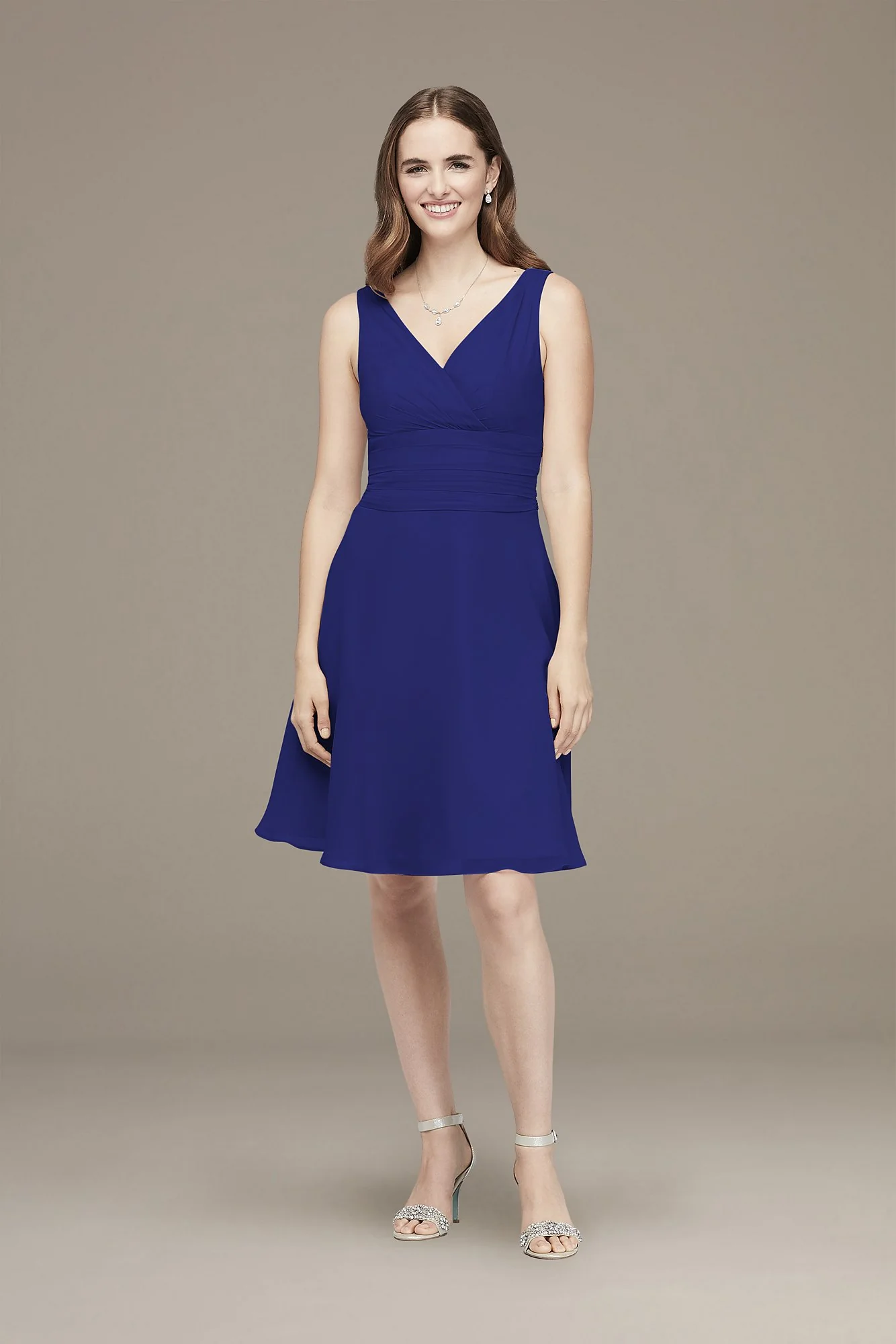 Surplice Tank Short Chiffon Bridesmaid Dress - Image 8