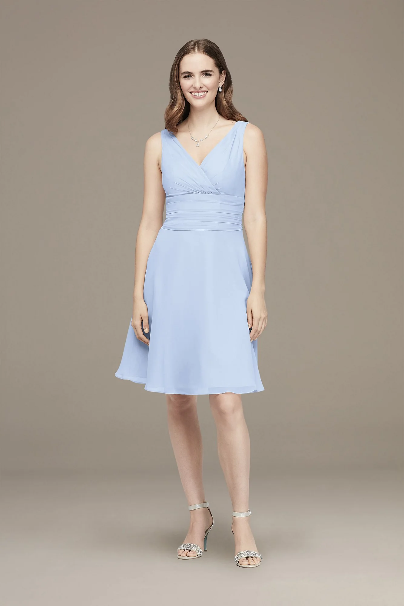 Surplice Tank Short Chiffon Bridesmaid Dress - Image 9