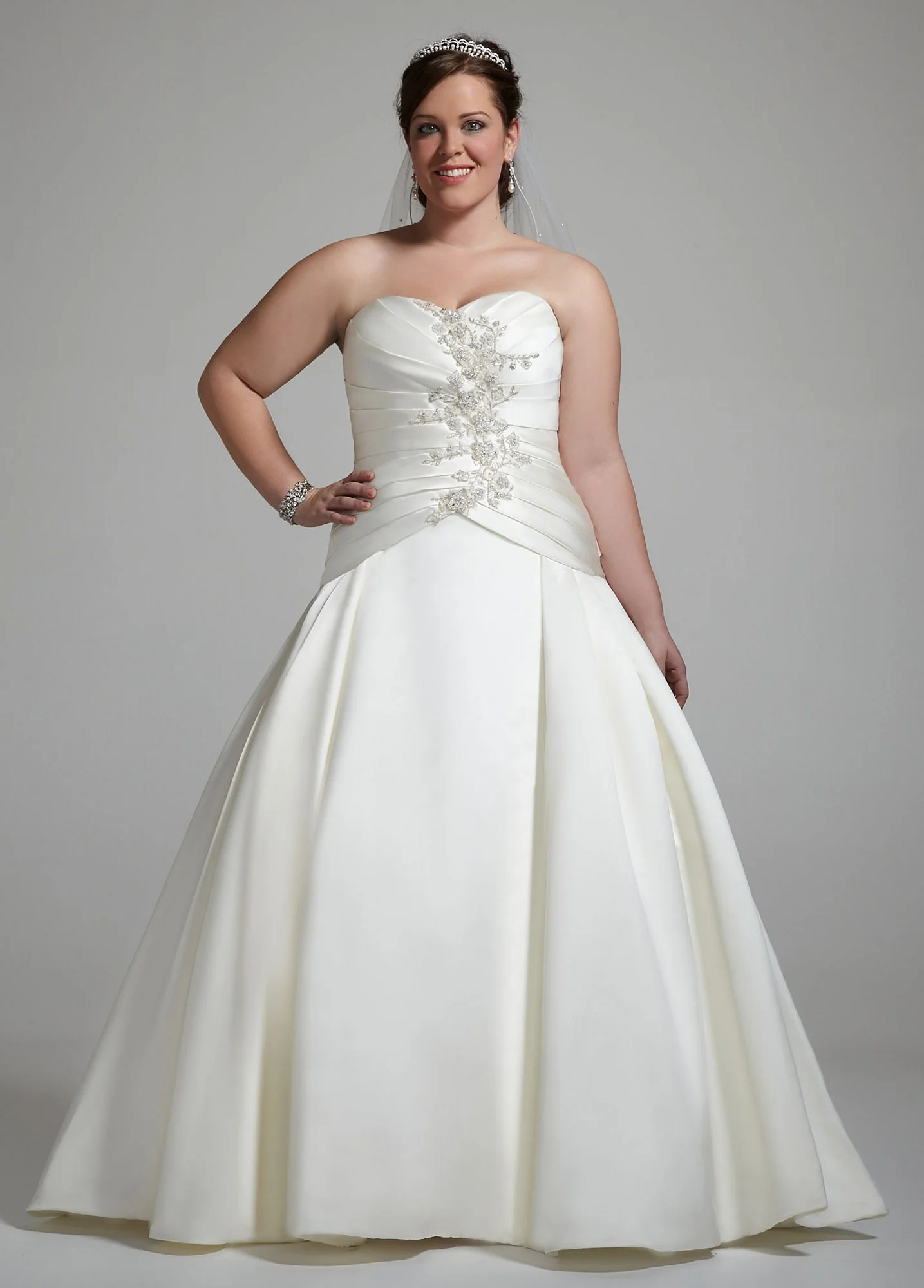 Sweetheart Ball Gown with Beaded Floral Applique
