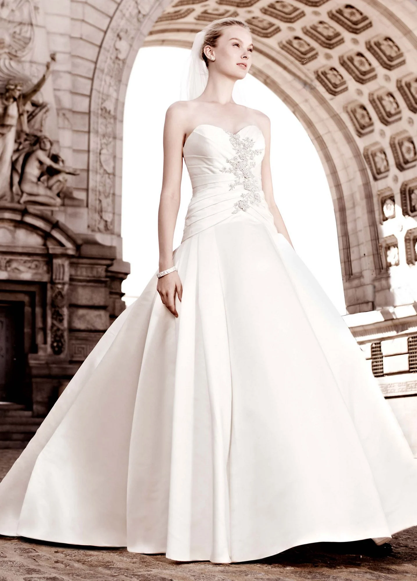 Sweetheart Ball Gown with Beaded Floral Applique