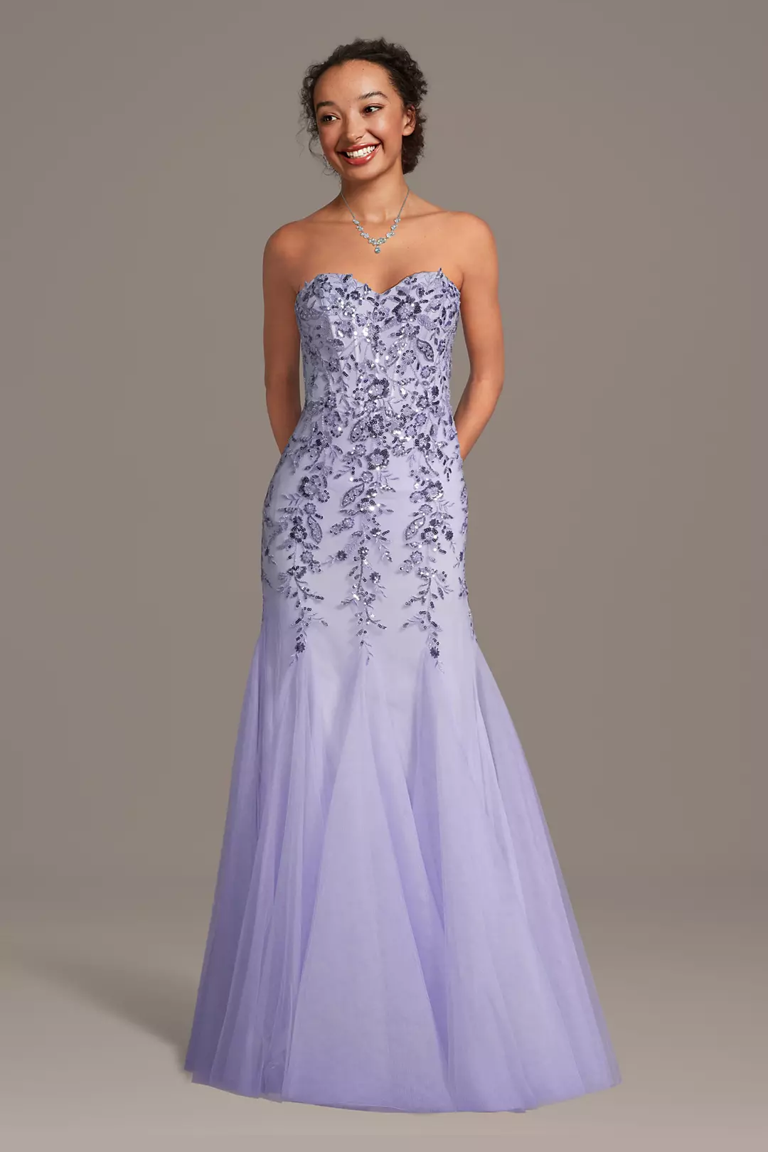 Sweetheart Mermaid Dress with Floral Appliques