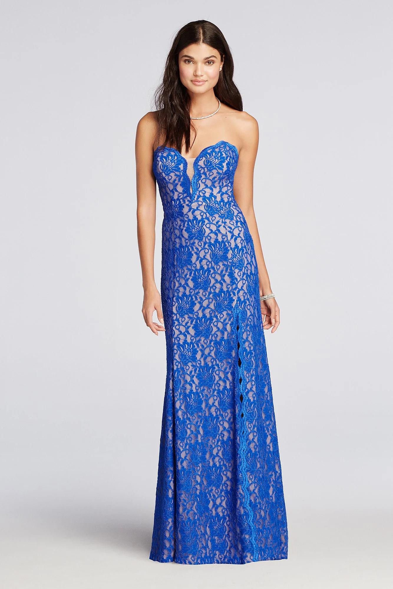 Sweetheart Neckline All Over Lace Prom Dress - Image 2
