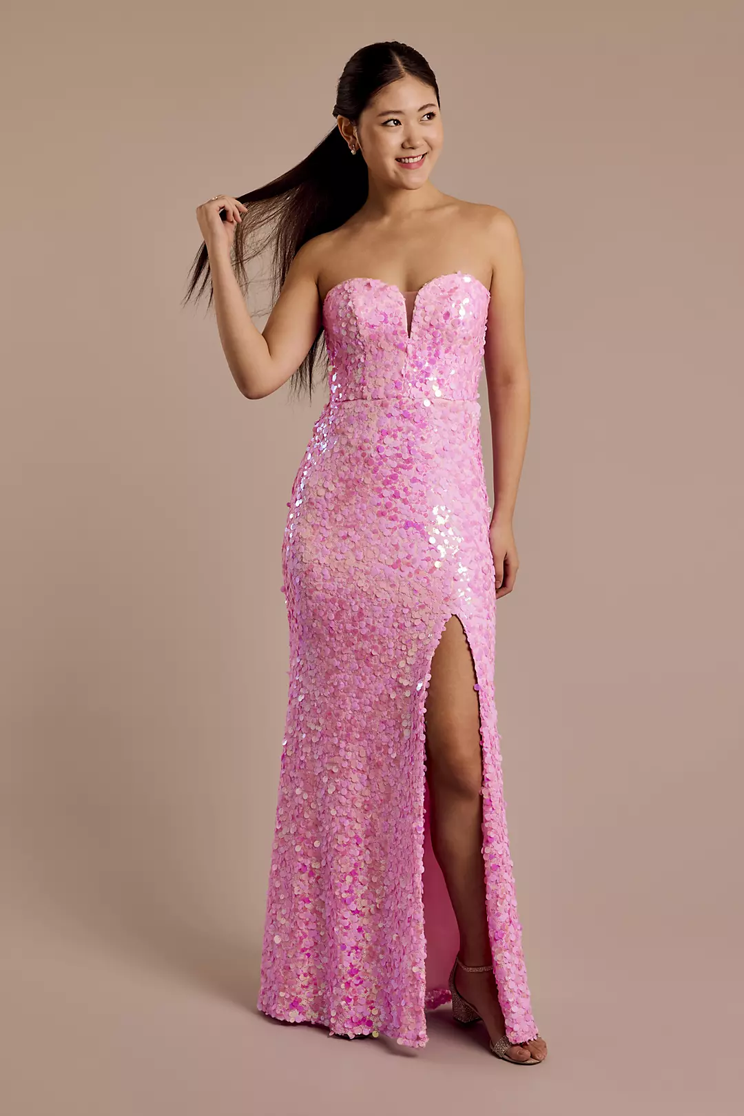 Sweetheart Neckline Sequin Sheath Dress - Image 2