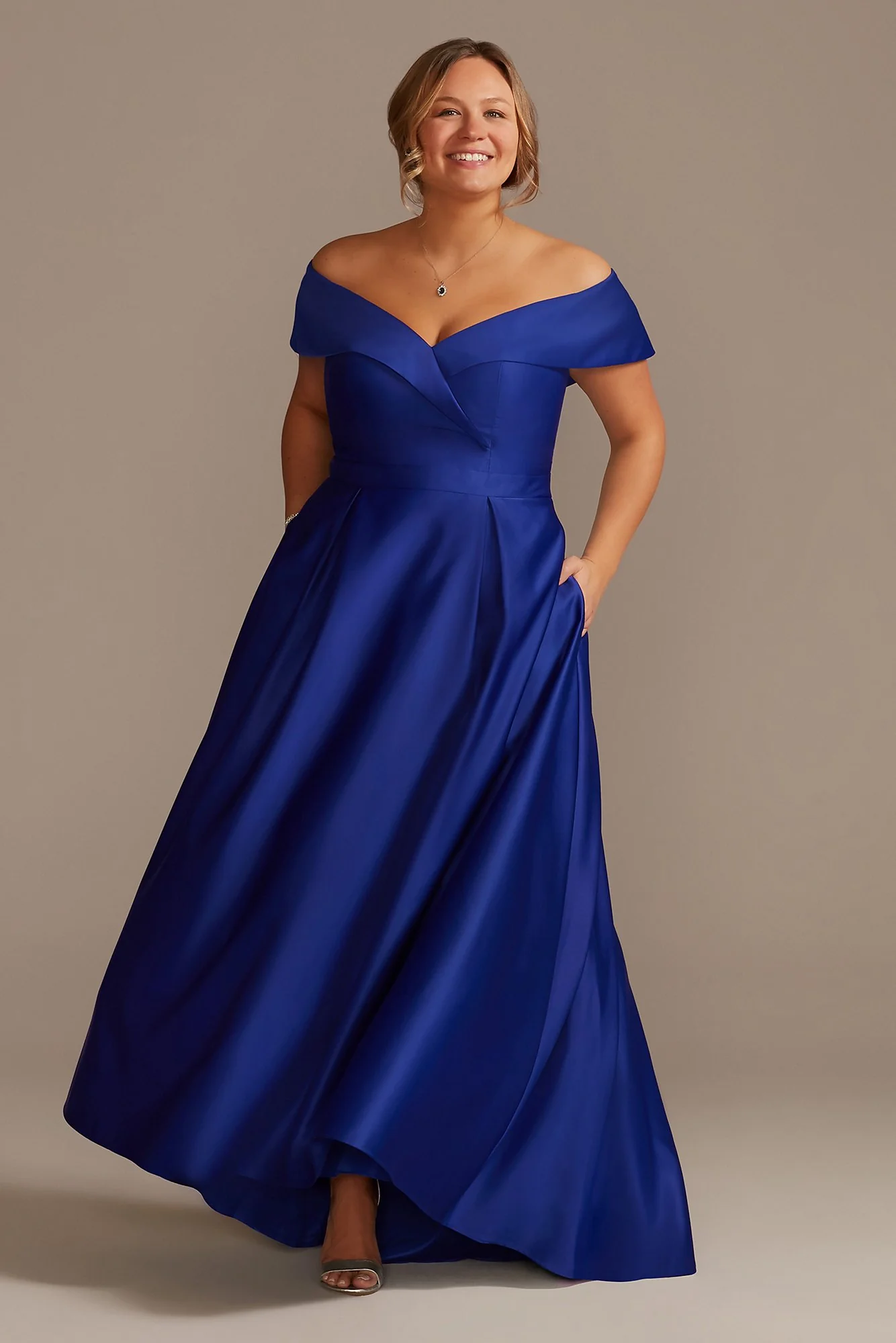 Sweetheart Off-the-Shoulder Satin Ball Gown
