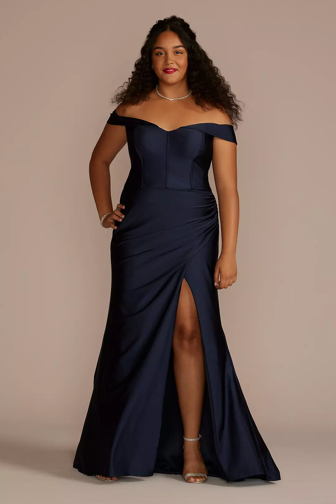 Sweetheart Off the Shoulder Stretch Satin Dress