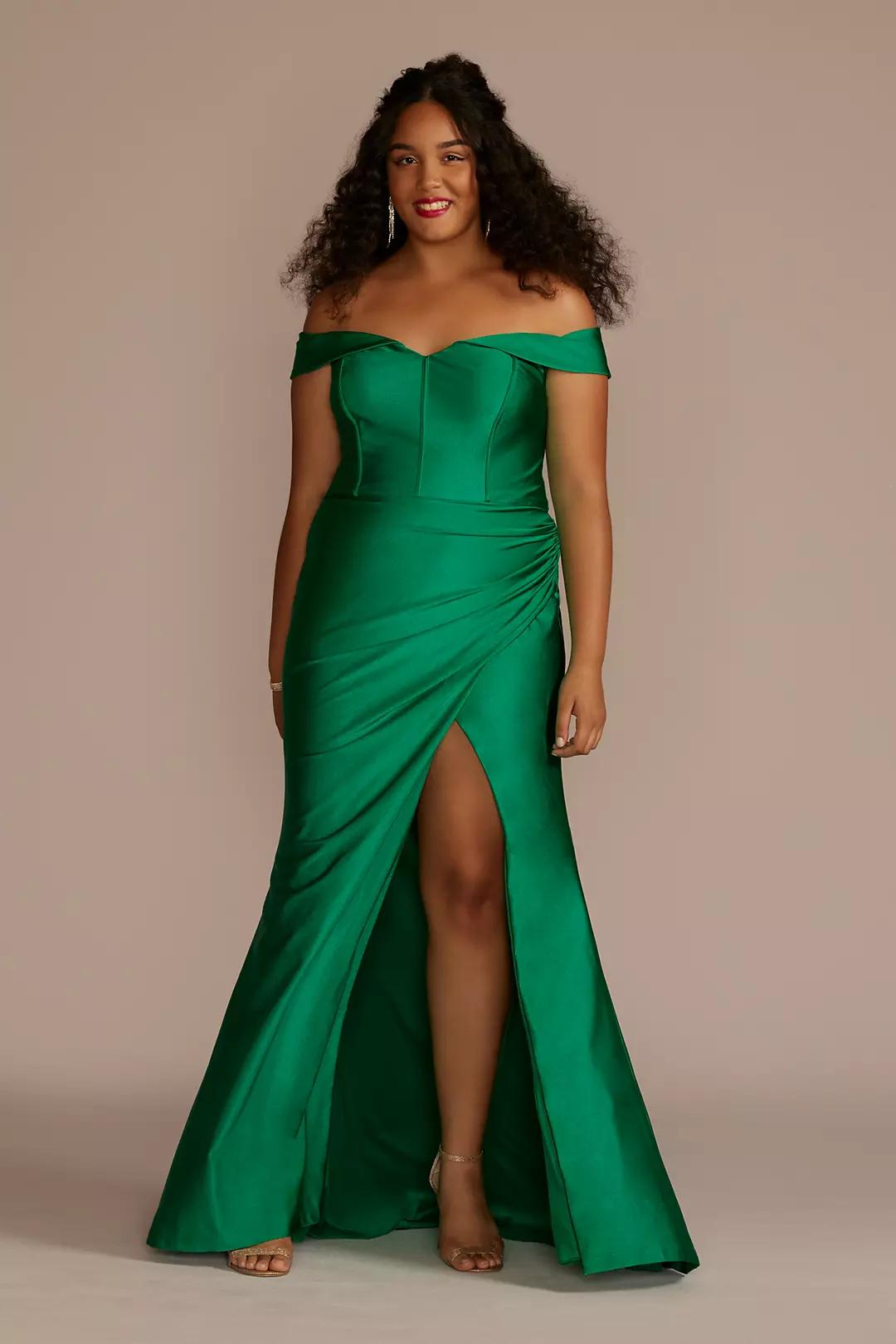 Sweetheart Off the Shoulder Stretch Satin Dress - Image 7