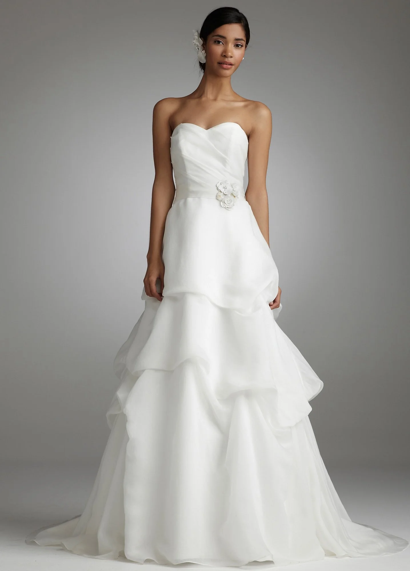 Sweetheart Organza Gown with Pick Up Skirt - Image 2