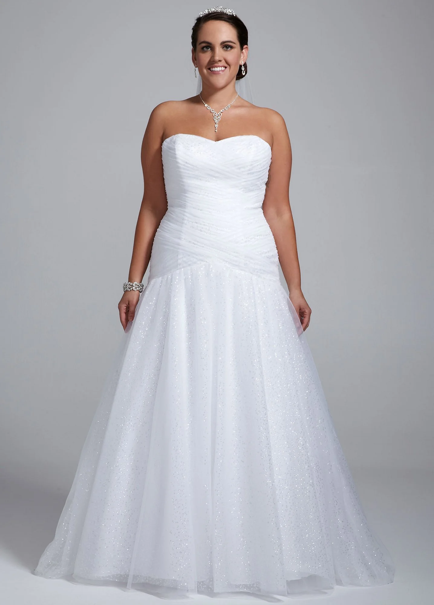 Sweetheart Sequin Tulle Ball Gown with Corset Back - Image 3