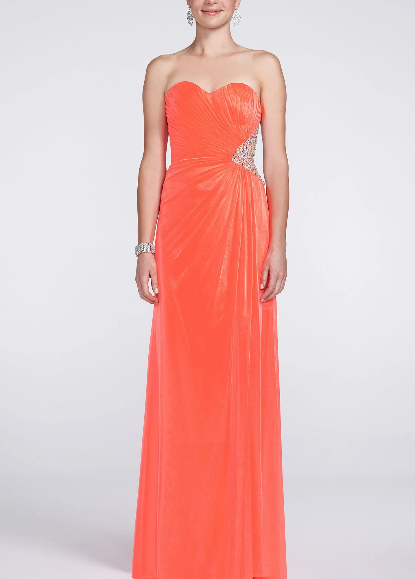 Sweetheart Strapless Dress with Side Embellishment