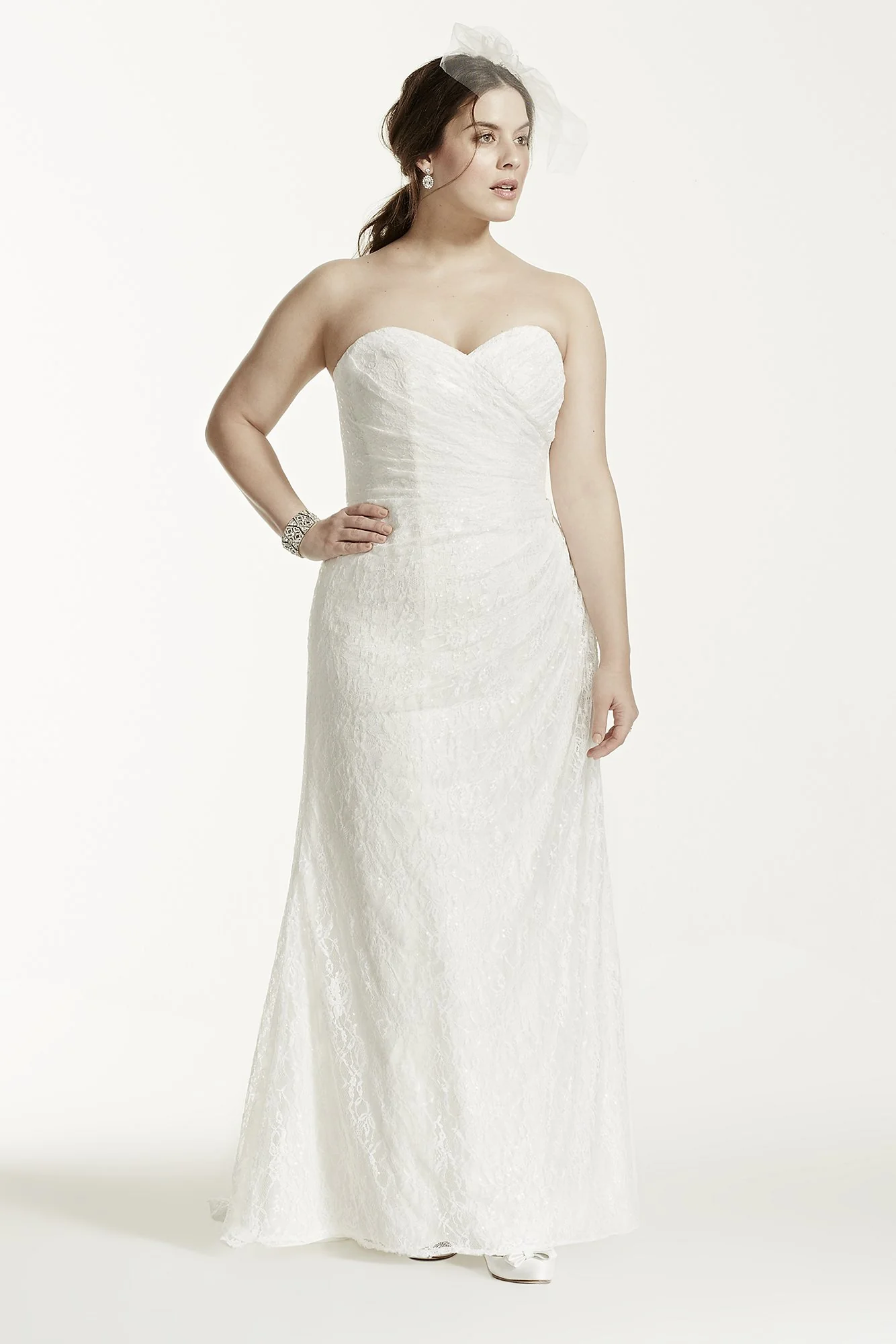 Sweetheart Strapless Lace Wedding Dress - Image 7