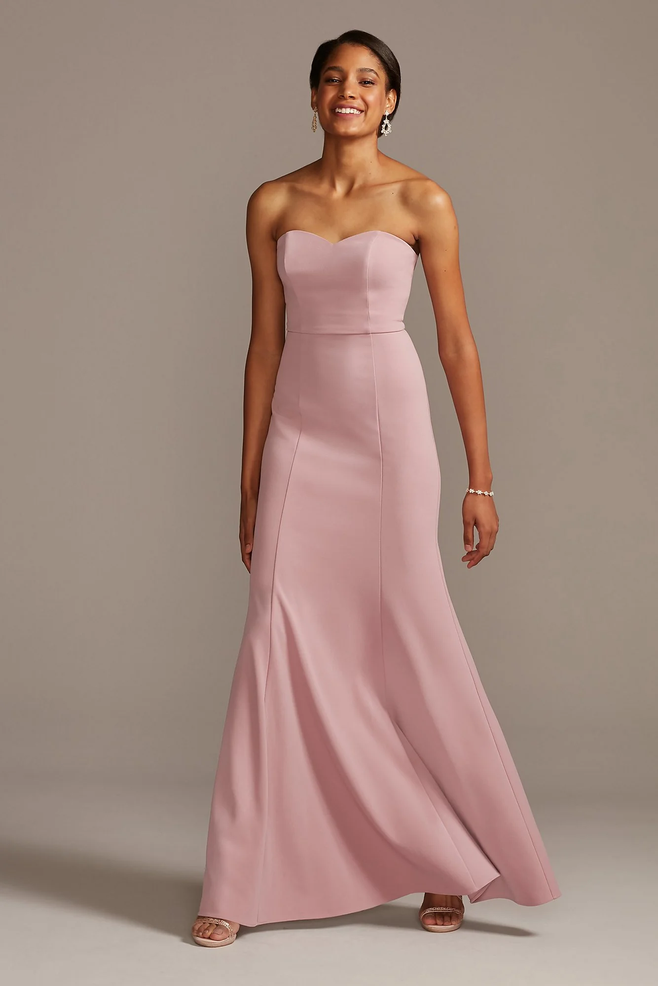 Sweetheart Strapless Stretch Crepe Dress - Image 3